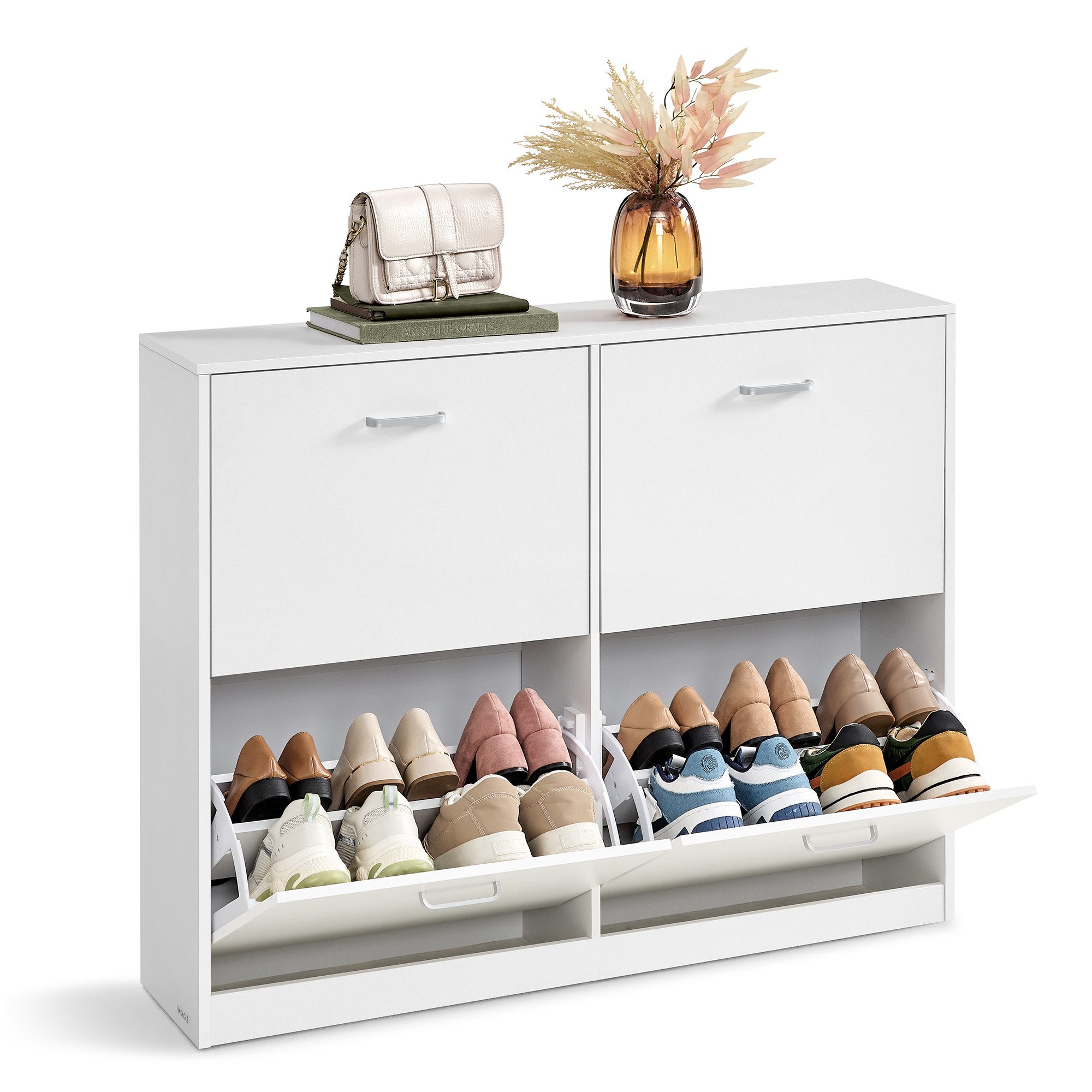 VASAGLE Schuhschrank Schuhschrank 4 Klappen, Schuhkipper,24 x 105,5 x 82,7 günstig online kaufen