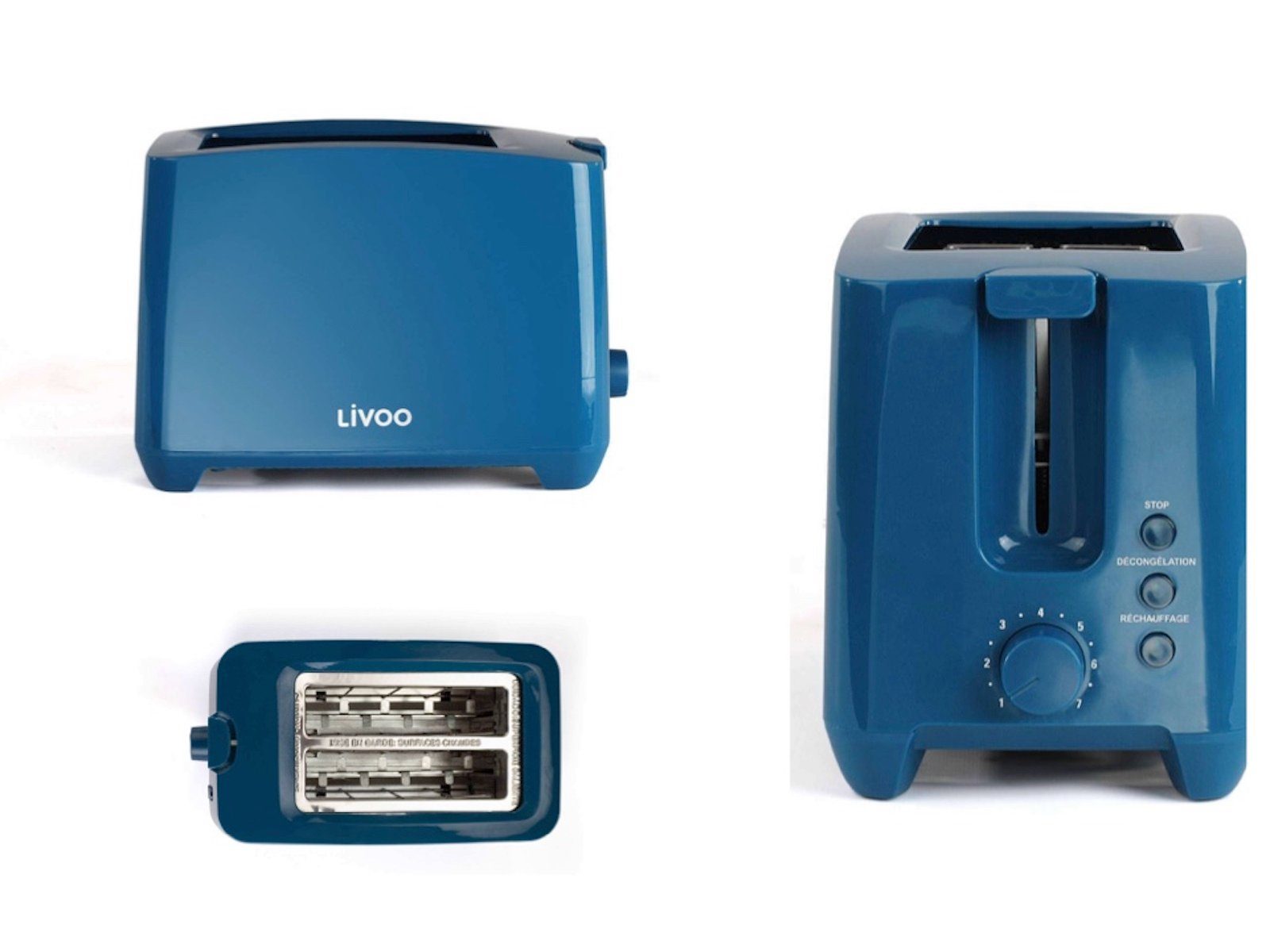 LIVOO Toaster LIVOO Toaster Toastautomat Toastgerät 2-Schlitz-Toaster DOD162B blau