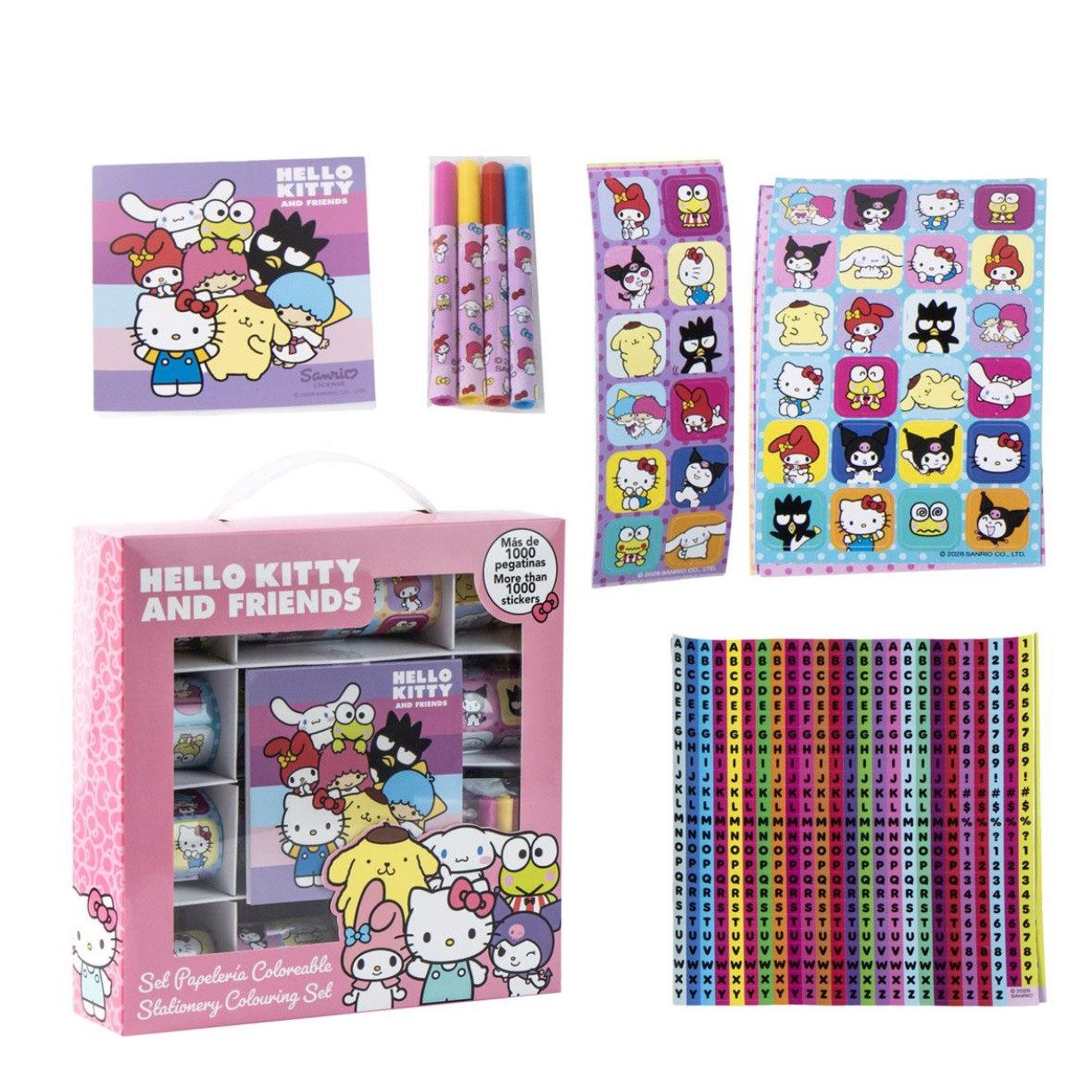 Hello Kitty Aufkleber Set 1000 Stück für Schule und Freizeit, (1000tlg)