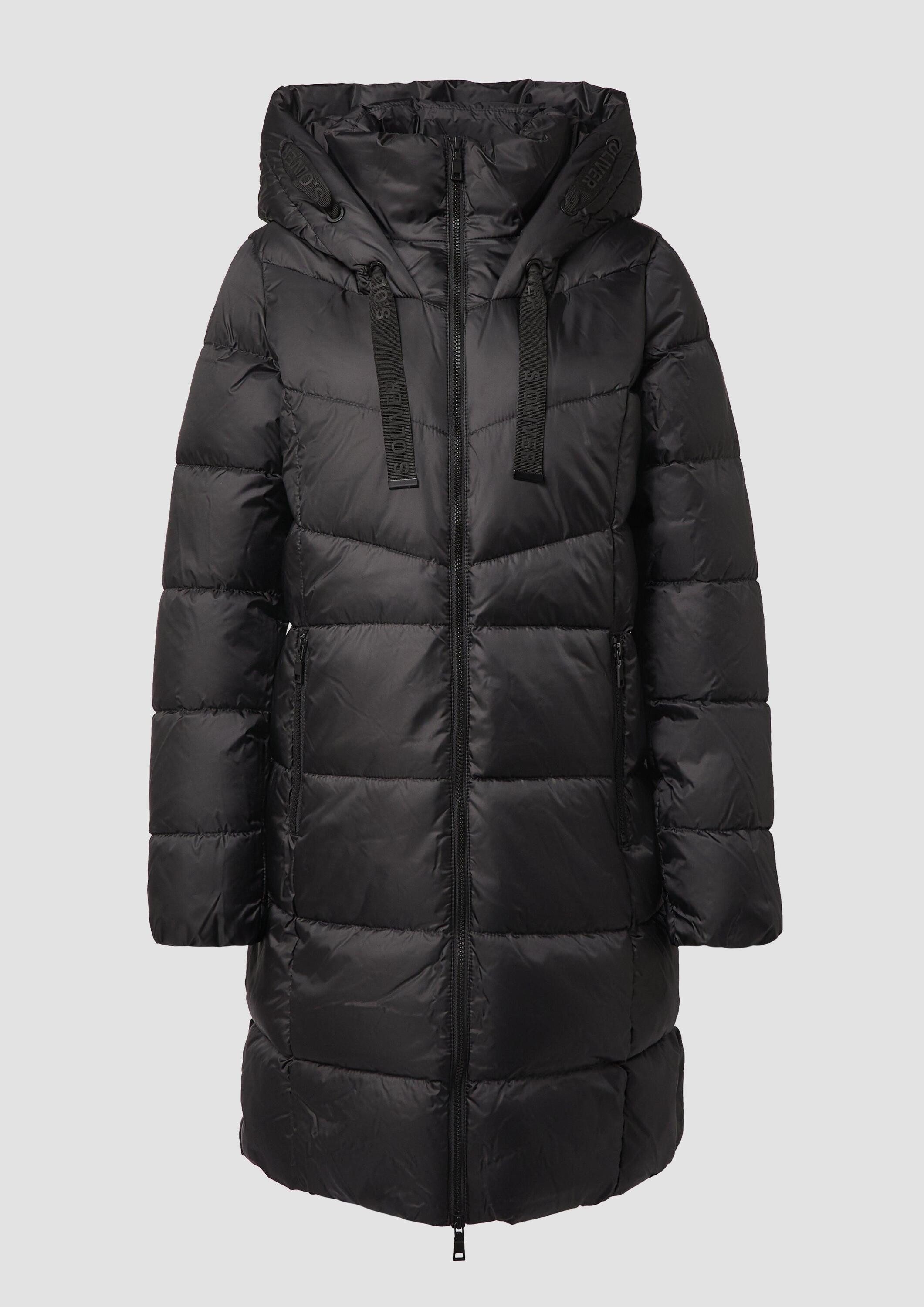 s.Oliver Wintermantel Outdoor-Mantel Steppmantel mit Stehkragen und Kapuze