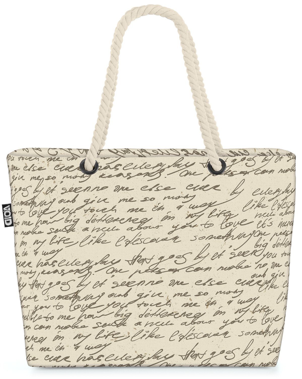 VOID Strandtasche (1-tlg), Vintage Brief Schrift Letter Kalligraphie Retro Historisch Schreibsch