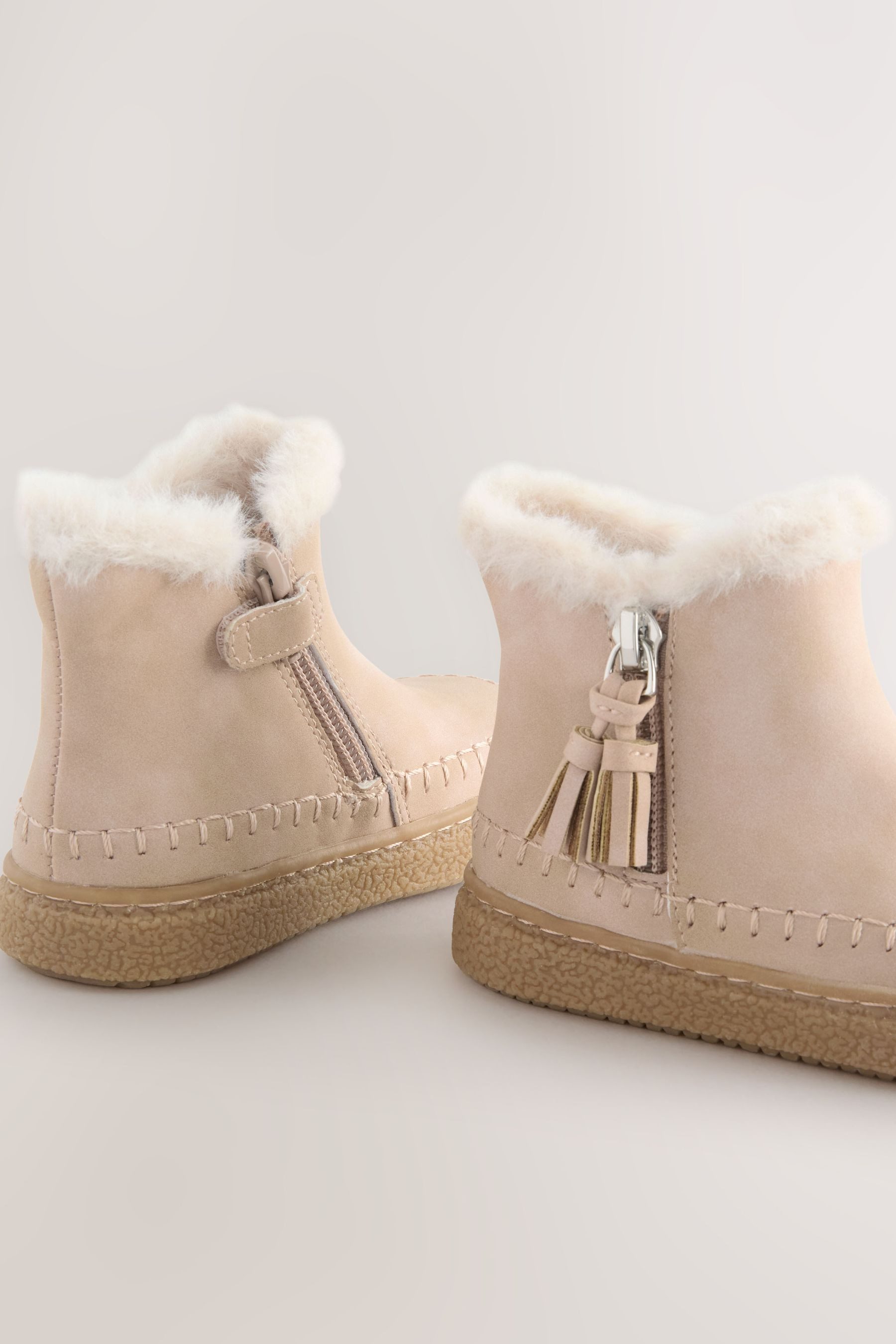 Next Reißverschluss-Stiefeletten mit Kunstfellfutter Stiefelette (1-tlg)