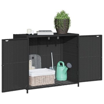 vidaXL Gartenbox Gartenschrank Schwarz 83x45x76 cm Poly Rattan