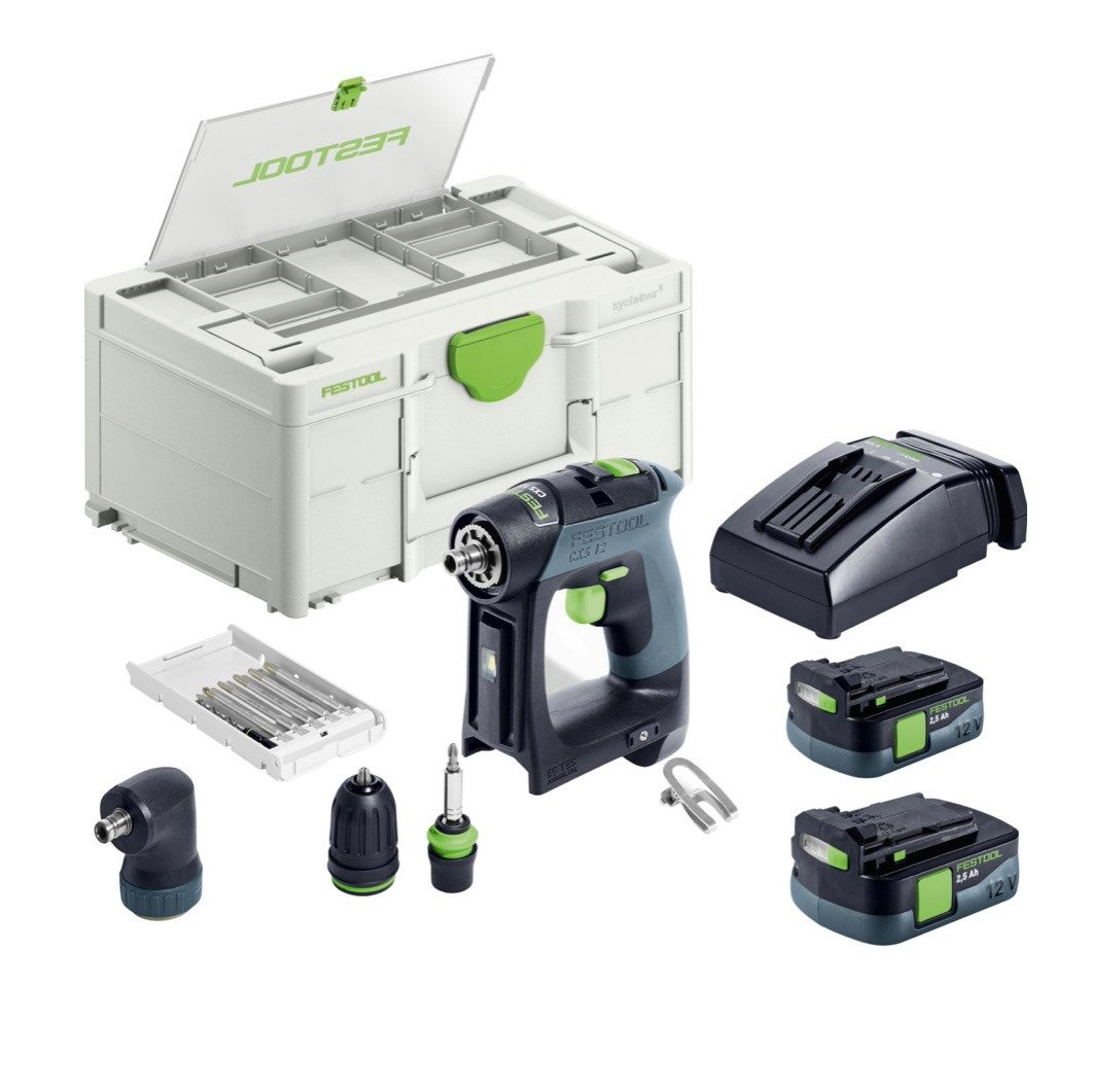 FESTOOL Akku-Schrauber CXS 12 2,5-Set Akku Bohrschrauber 12 V 30 Nm Brushless (576865)