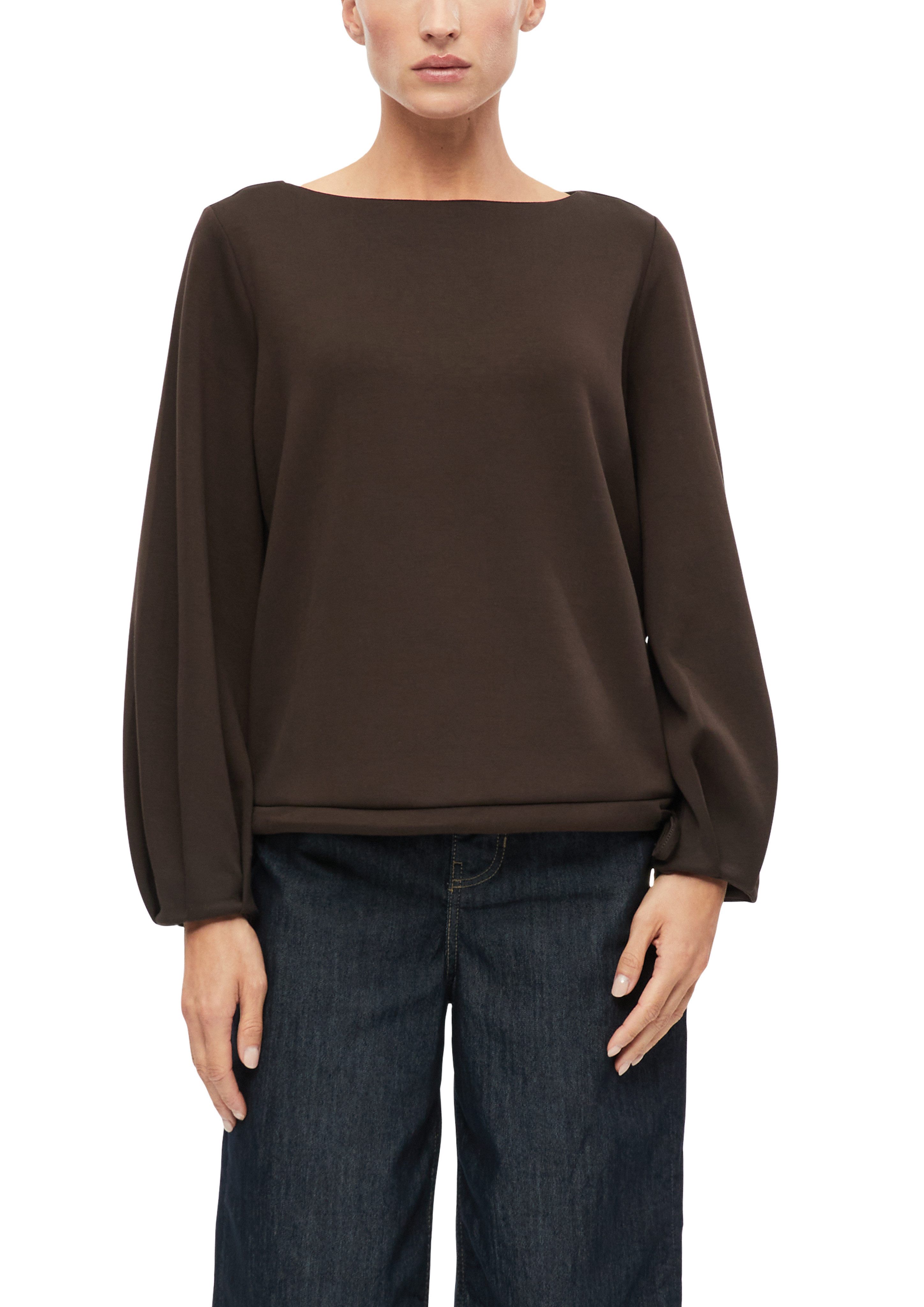 s.Oliver BLACK LABEL Sweater mit Bindeband am Saum und mit Viskose