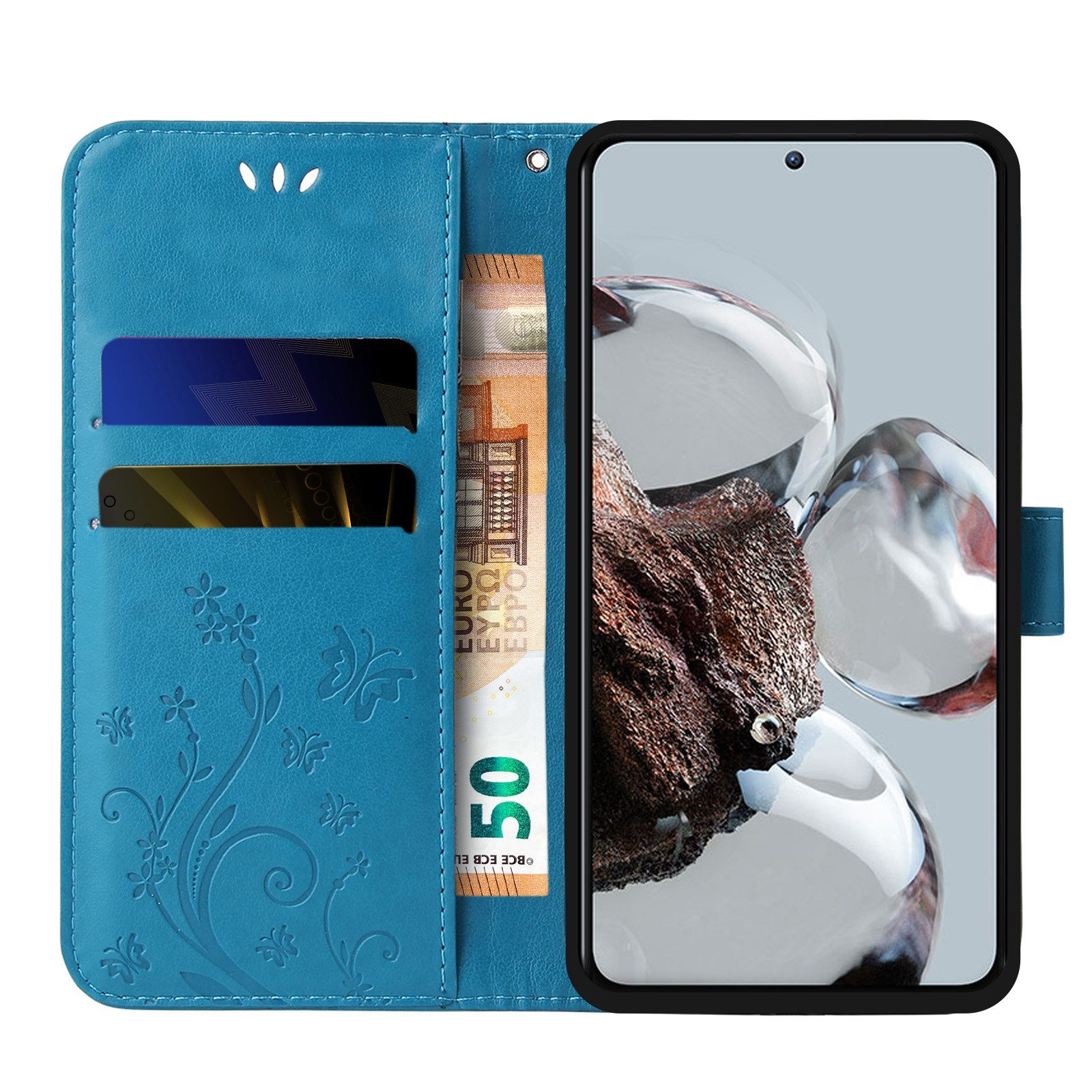 Tec-Expert Handyhülle Cover Tasche Hülle für Google Pixel 10a, Klapphülle Case mit Kartenfach Fliphülle aufstellbar, Motiv Blumen – Bild 2 von 5