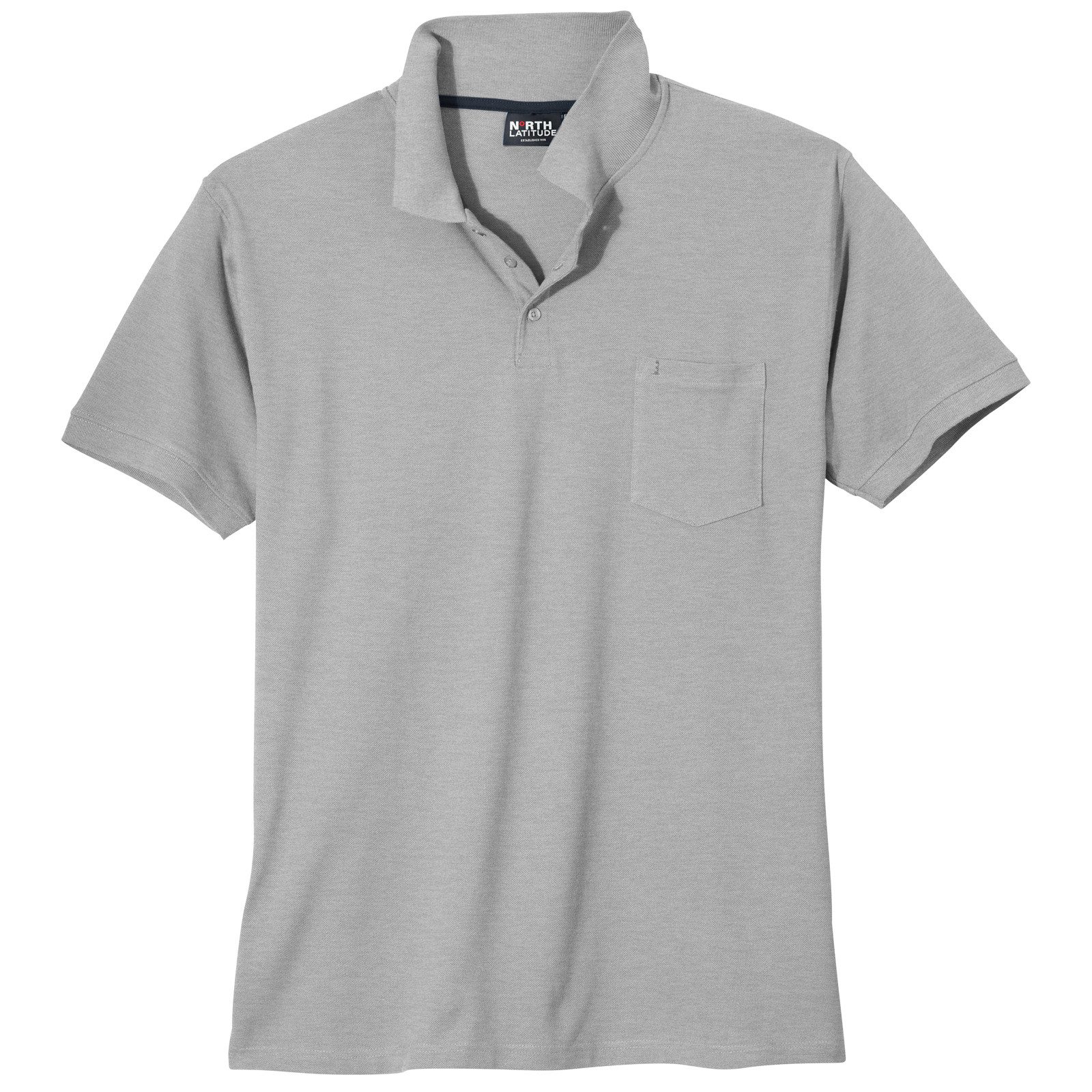 north 56 4 Poloshirt North Latitude Poloshirt grau melange Übergröße günstig online kaufen