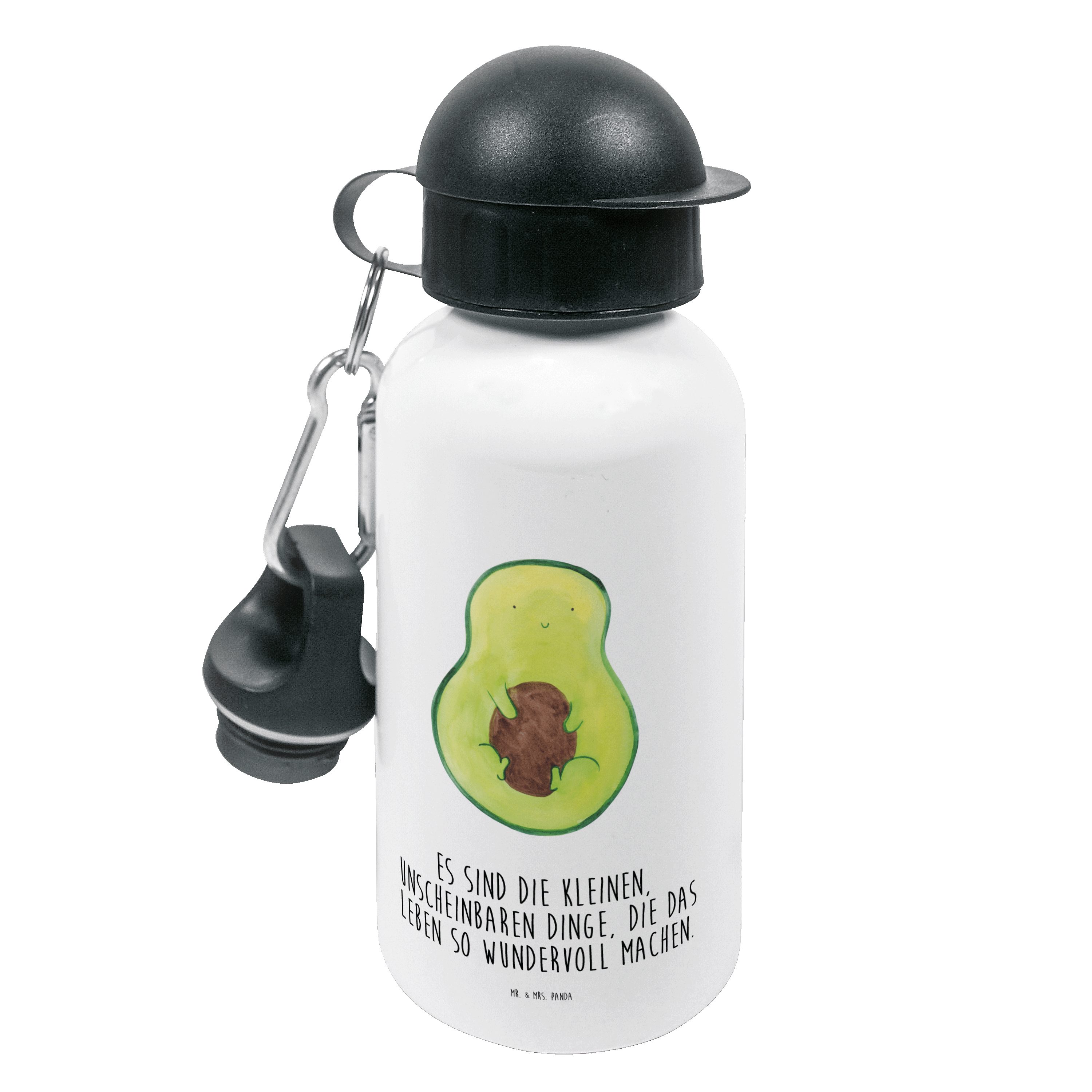 Geschenk, mit Kinder Trinkfla Avocado Avokado, Kern Mr. Trinkflasche Weiß - - Panda Mrs. Pflanze, &