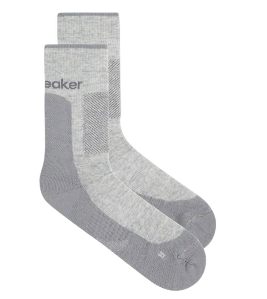 Icebreaker Wandersocken Crew Hike+ Medium (Merinowolle, strapazierfähig, leicht) grau Herren