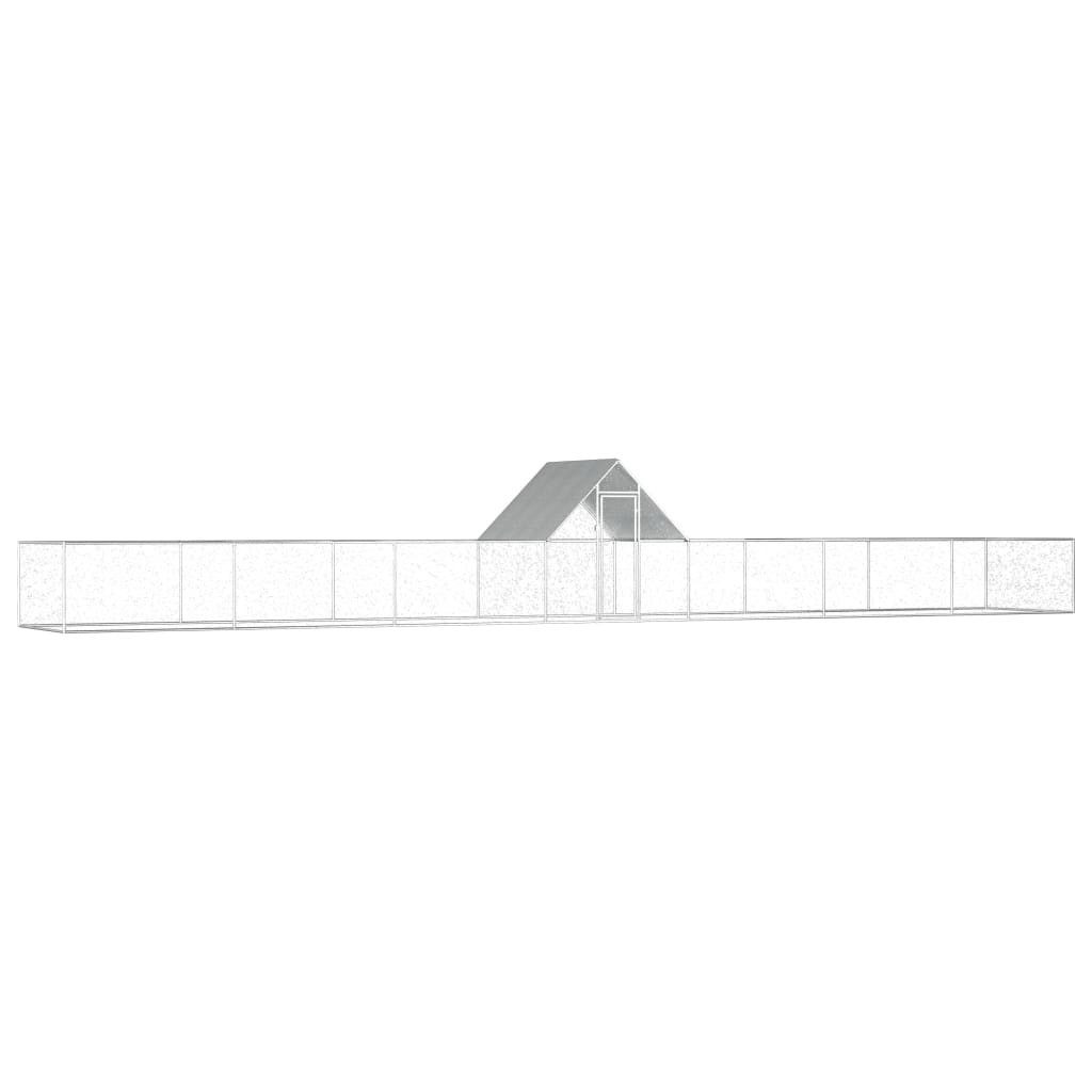vidaXL Hühnerstall, Hühnerkäfig 14x2x2 m Verzinkter Stahl