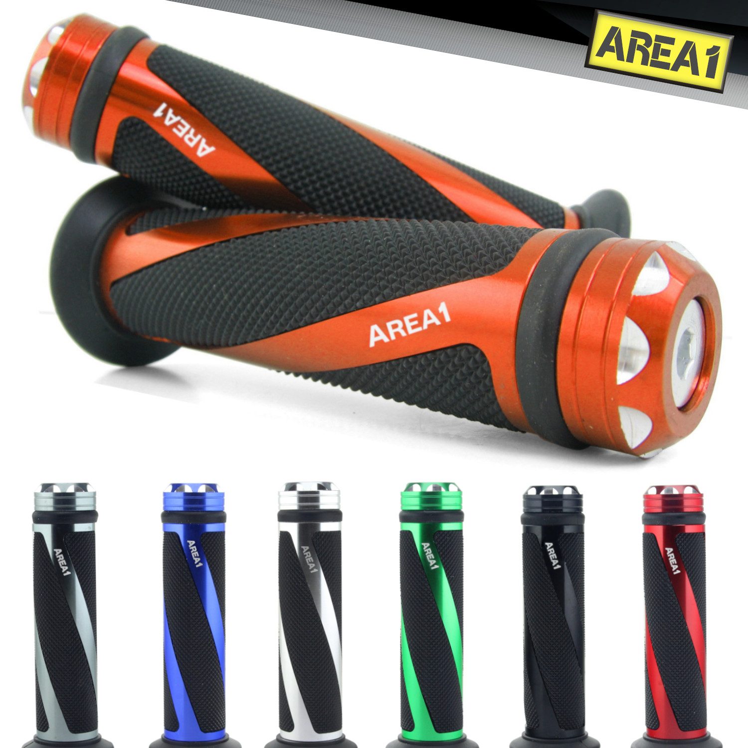 Area1 Griff Lenkergriffe für Motorrad Motorroller - 2 Stück 1x 22mm + 1x 24-25mm