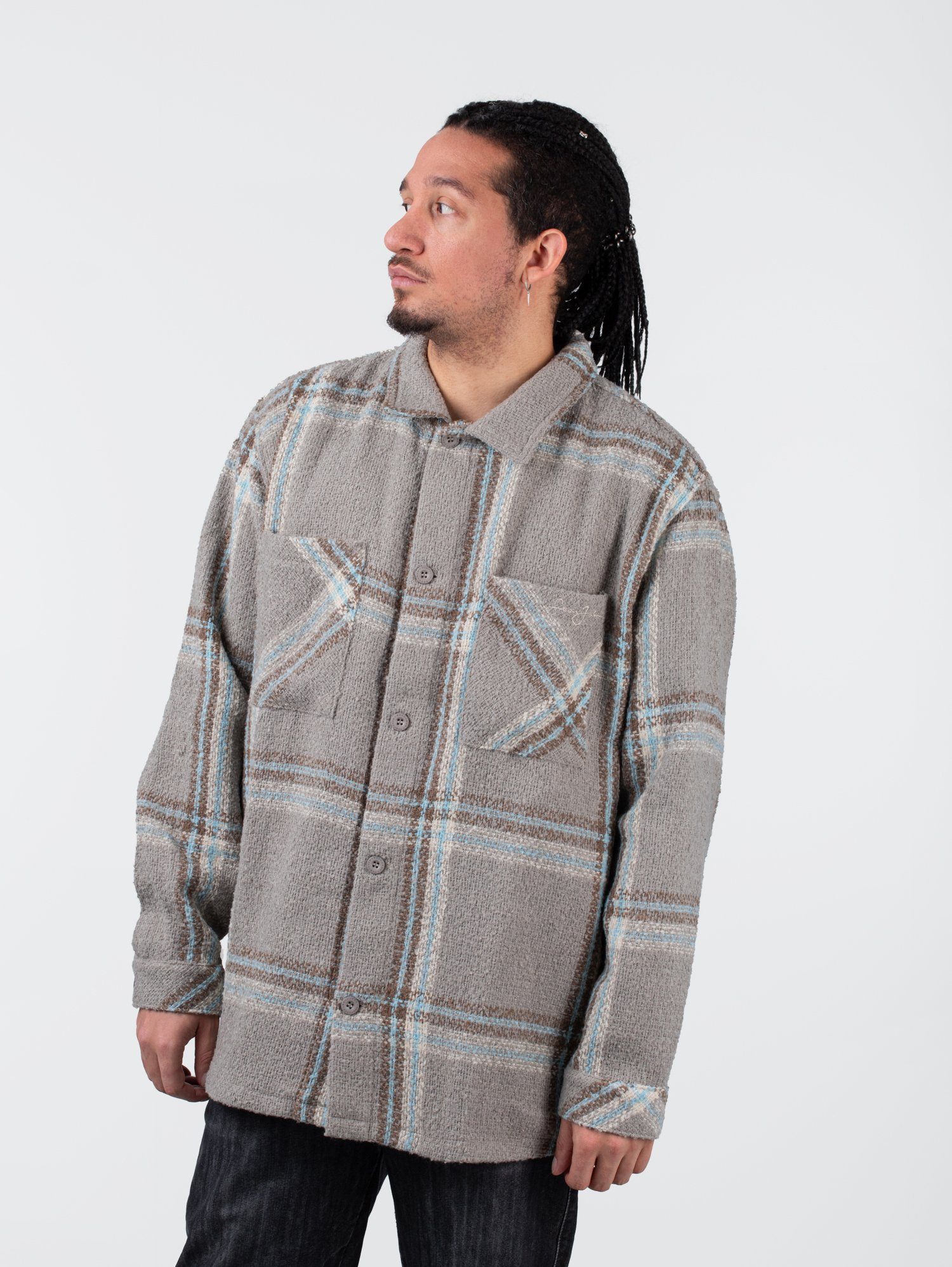 Sean John Hemdjacke Sean John Script Logo Bouclé Overshirt