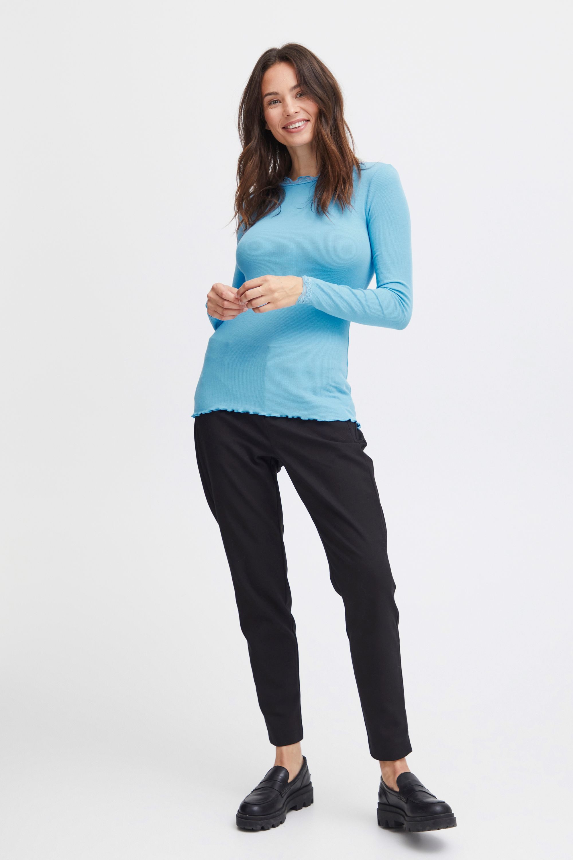 fransa Longsleeve FRHIZAMOND Langarmshirt mit Spitzen-Details günstig online kaufen