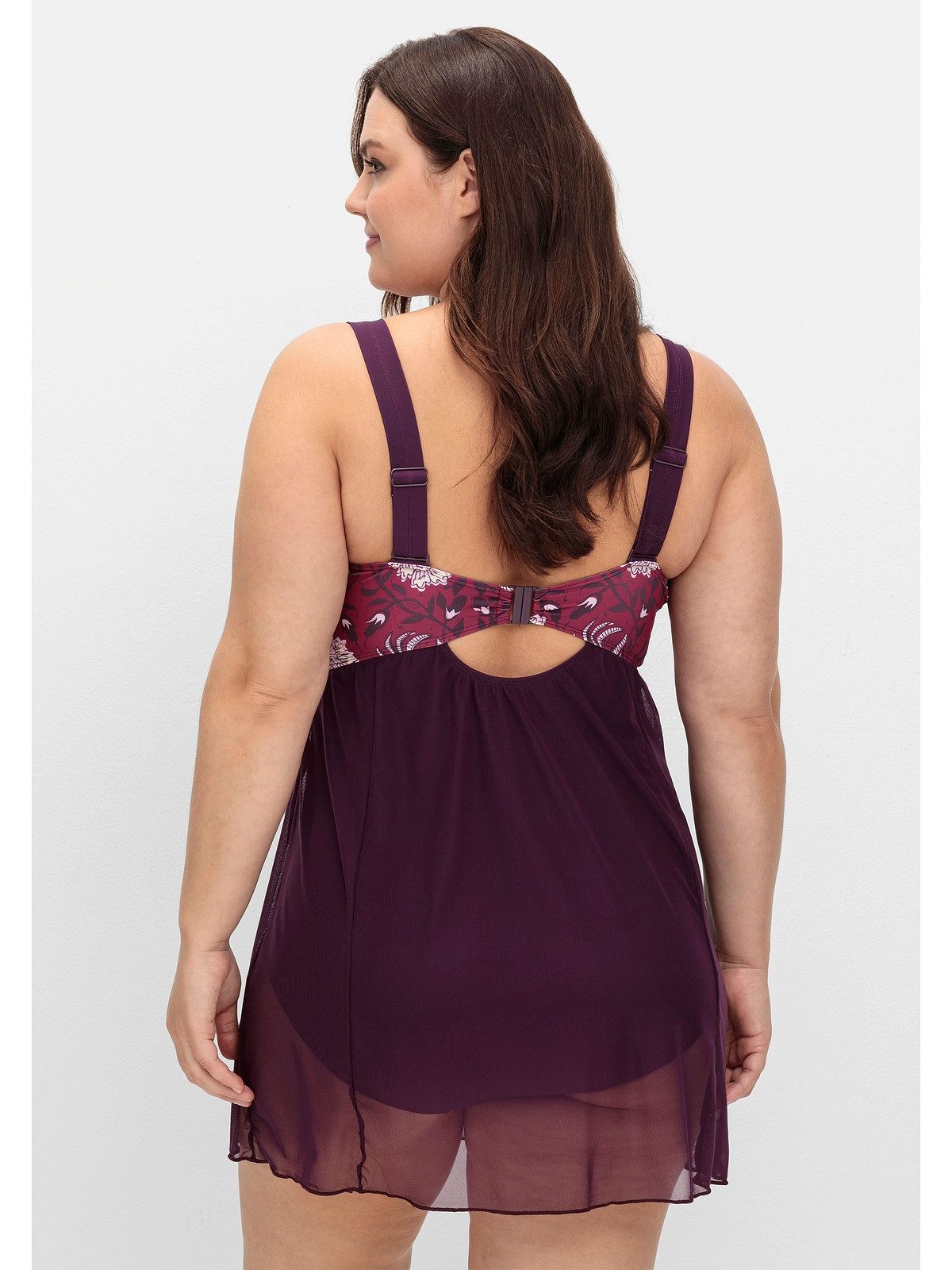 sheego by Joe Browns Badekleid Große Größen mit Mesh-Rock und Shaping-Effekt