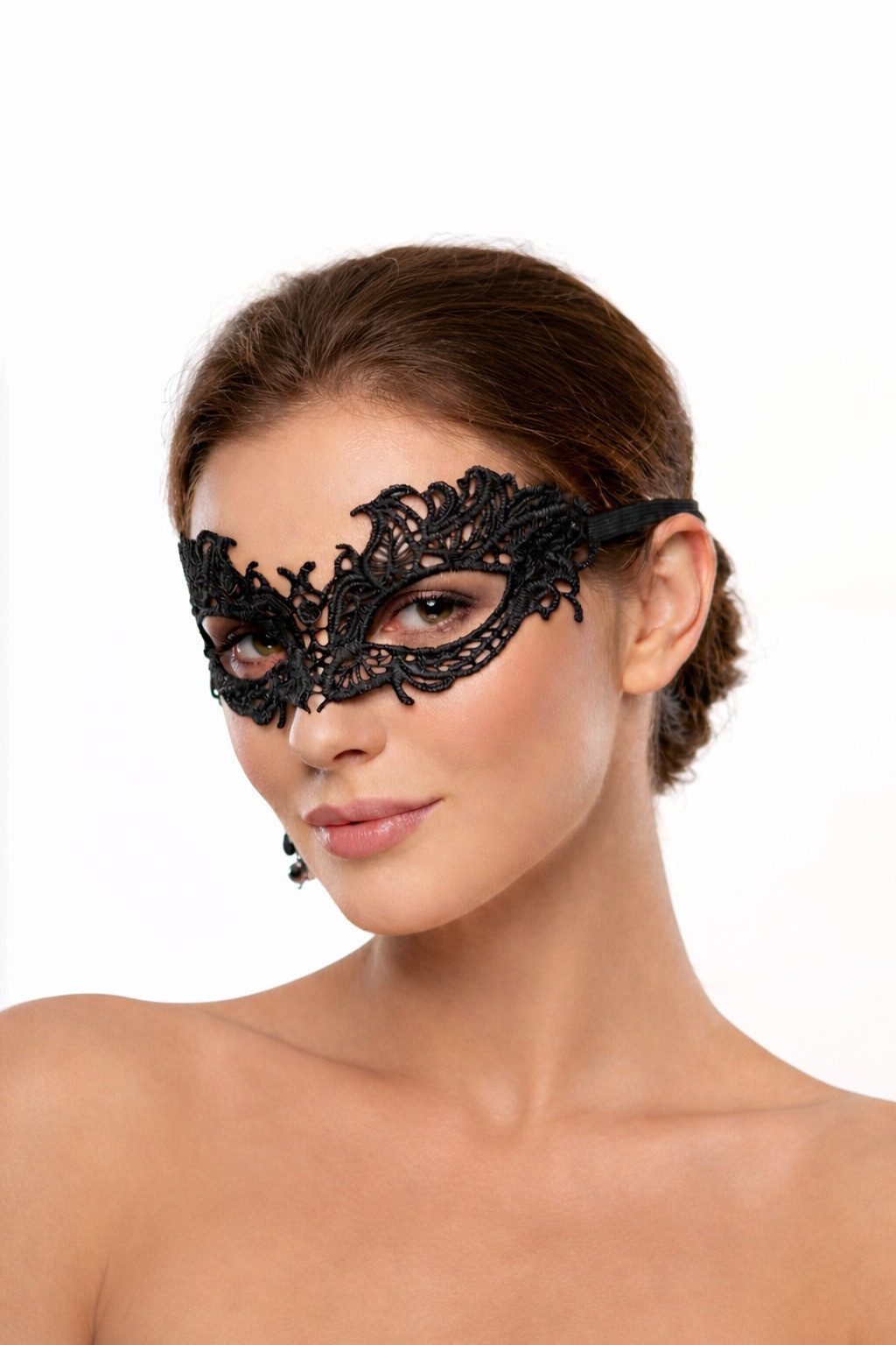 Kaiser24 Kostüm Kostüm Augenmaske mit Spitze Schwarz