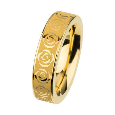 Ernstes Design Fingerring Ring Rosen Edelstahl goldfarben R310