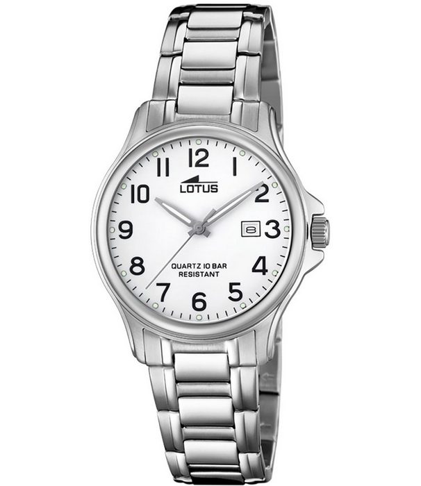 Lotus Quarzuhr LOTUS Damen Uhr Elegant 18655/1 (Armbanduhr) Damen Armbanduhr rund Edelstahlarmband silber