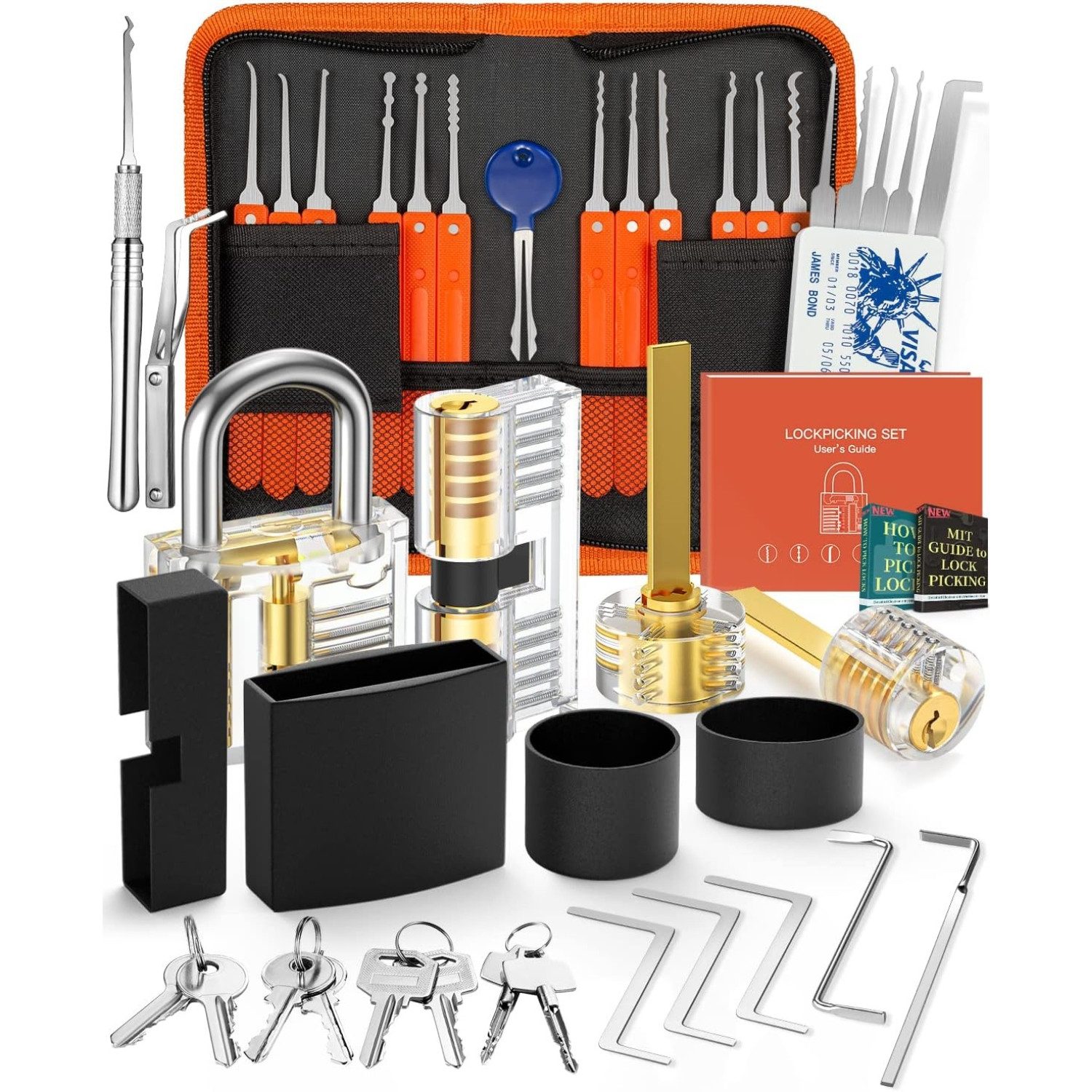 LuxusKollektion Patches 38+4 Teiliges Lockpicking Set 38-Teiliges Dietrich Set mit Anleitung