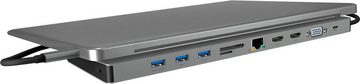 ICY BOX Laptop-Dockingstation ICY BOX USB Type-C Notebook DockingStation mit dreifacher Videoausgabe