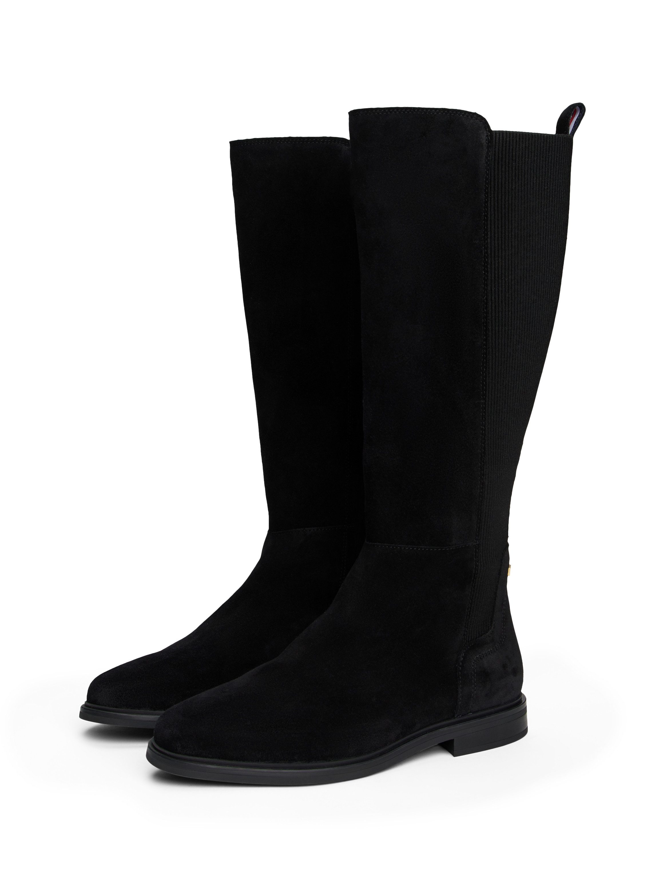 Tommy Hilfiger FLAG SUEDE LONG BOOT Сапоги, Langschaftstiefel, Reißverschlussstiefel mit Logoflaggen-Detail
