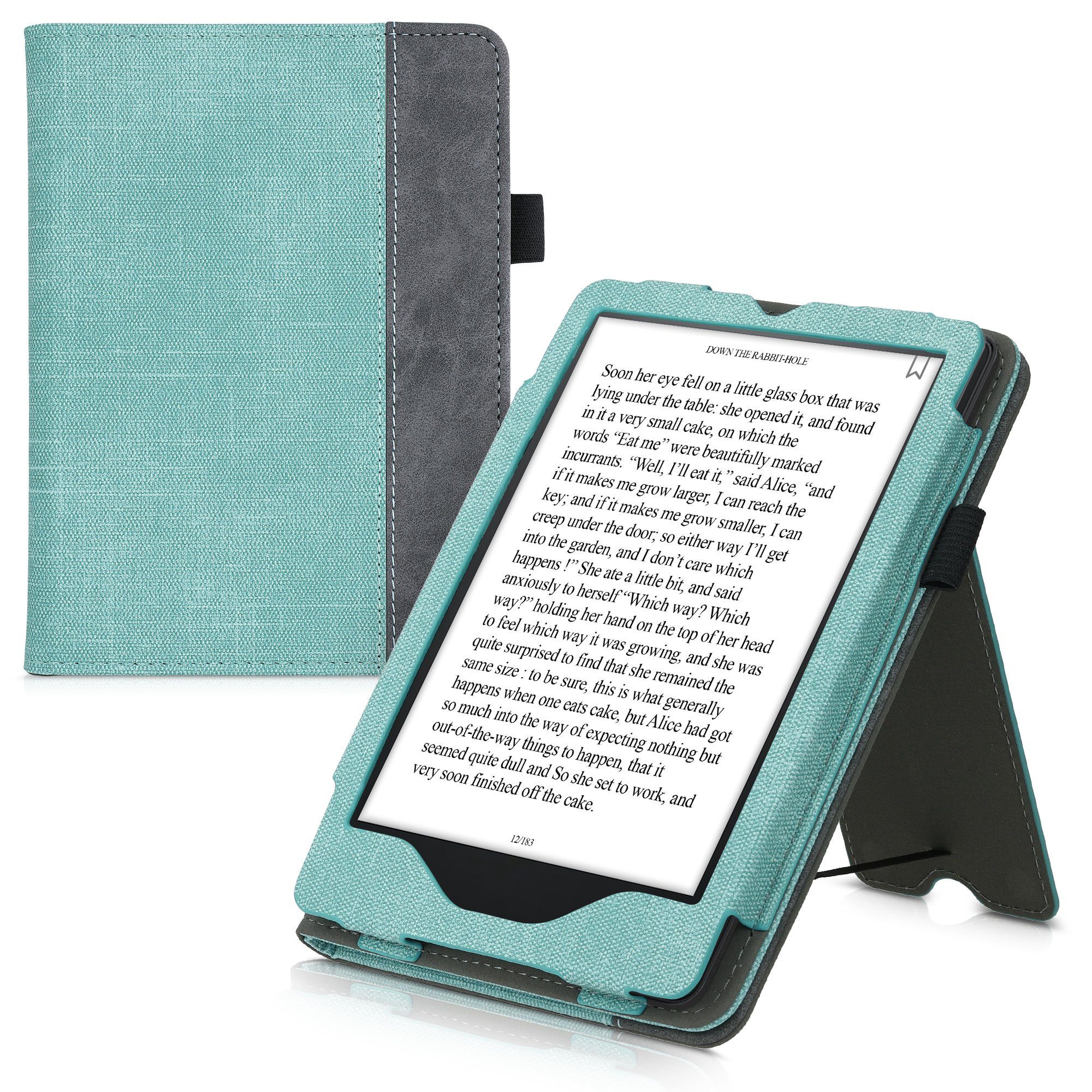 kwmobile E-Reader-Hülle Flip Schutzhülle für Amazon Kindle Paperwhite 11.  Generation 2021, Handschlaufe - Cover Wildleder-Optik