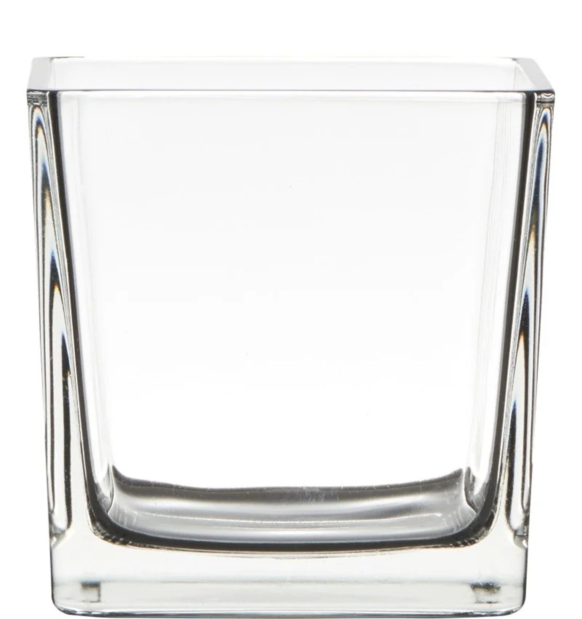 Hakbijl Glass Tischvase Glasvase Cubic klar Quadratisch 8 x8 x 8cm, leicht konisch