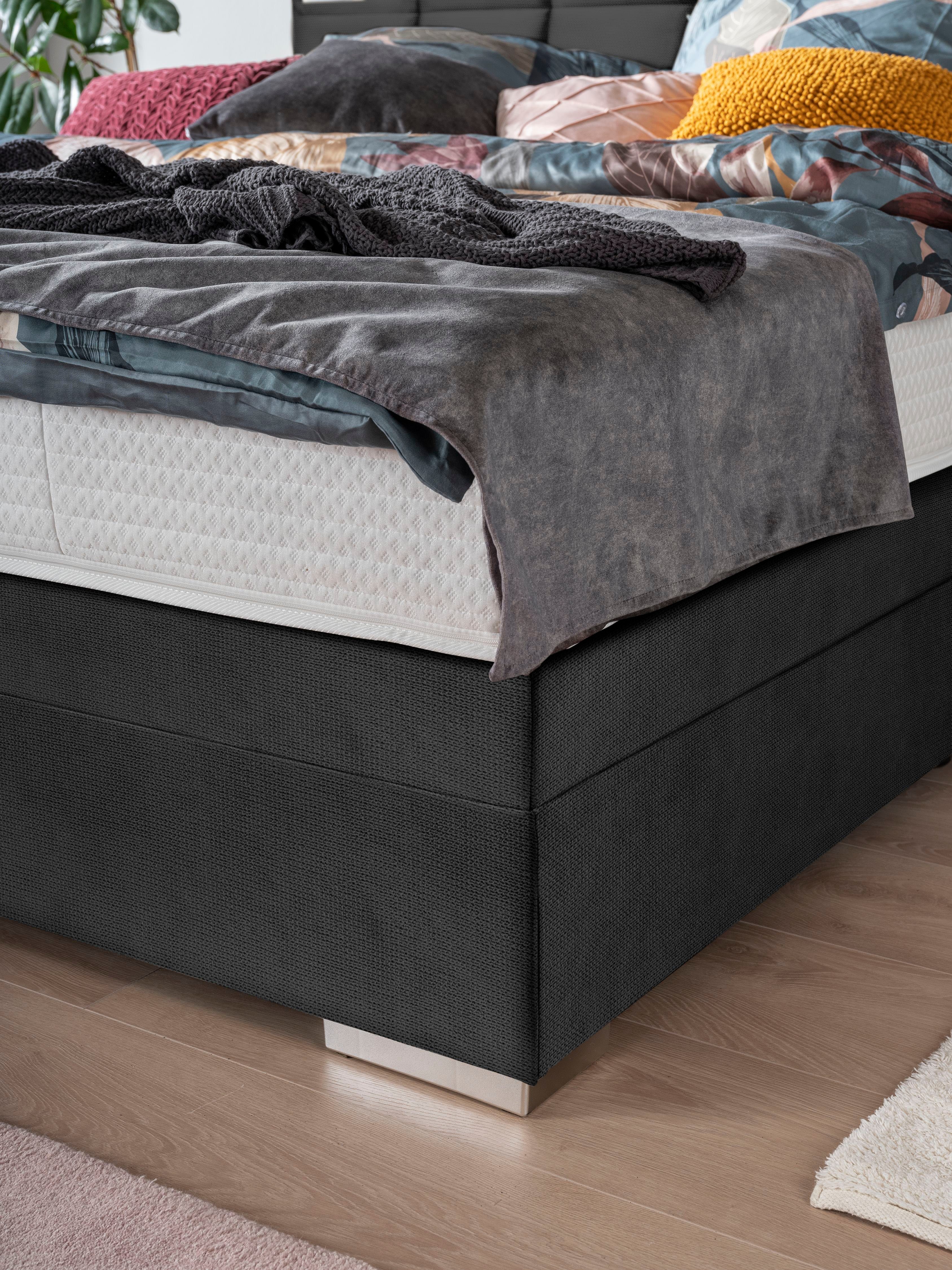 ADA trendline Boxspringbett schwarz 10 3 Größen in Luara, XBO verschiedenen