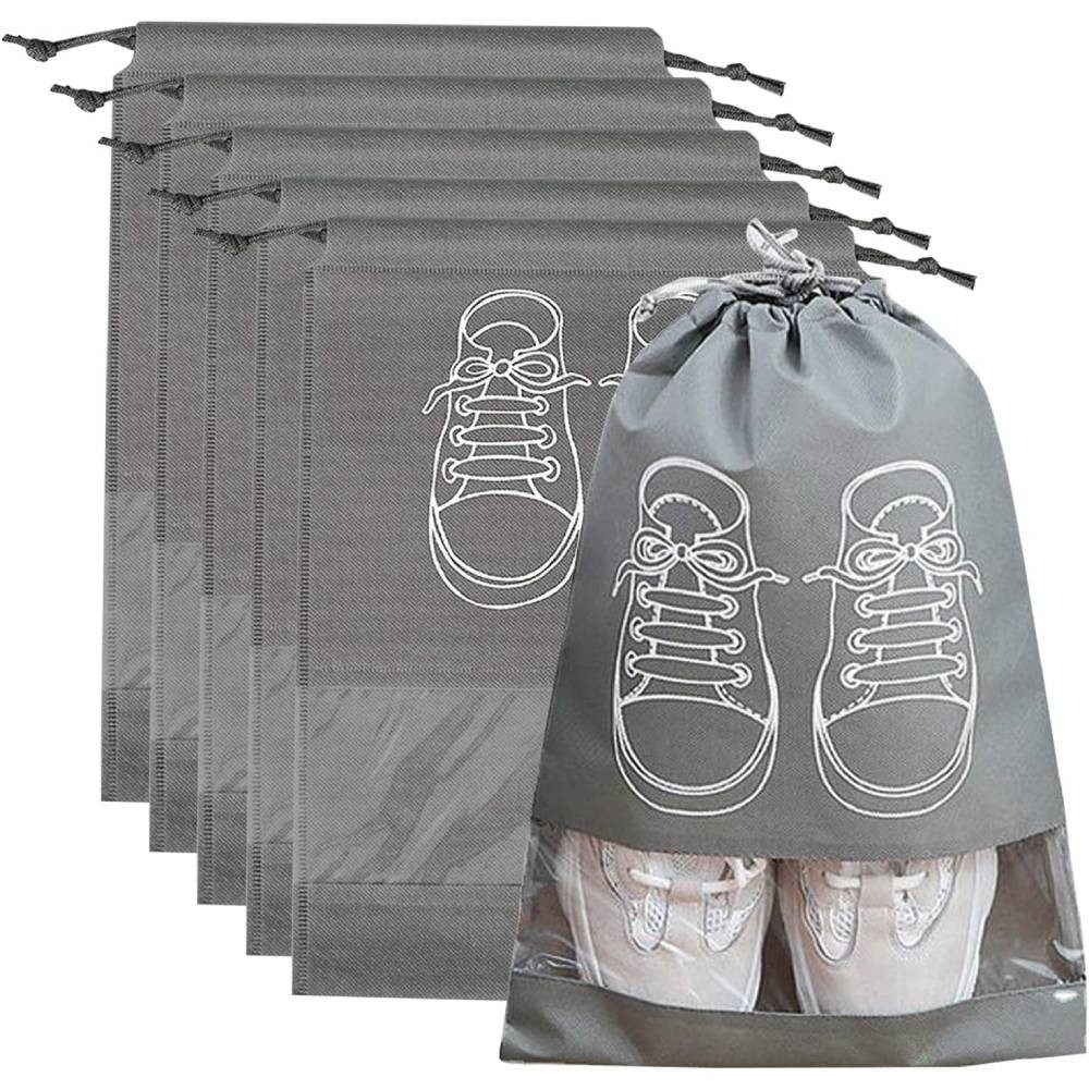 Blusmart Aufbewahrungstasche 6 Stück Schuhe Aufbewahrung taschen (Staubdichter Schuhbeutel mit Kordelzug und durchsichtigem Schlitz, 6-tlg., Tragbar, wasserdicht und feuchtigkeitsbeständig), Für den täglichen Gebrauch und auf Reisen