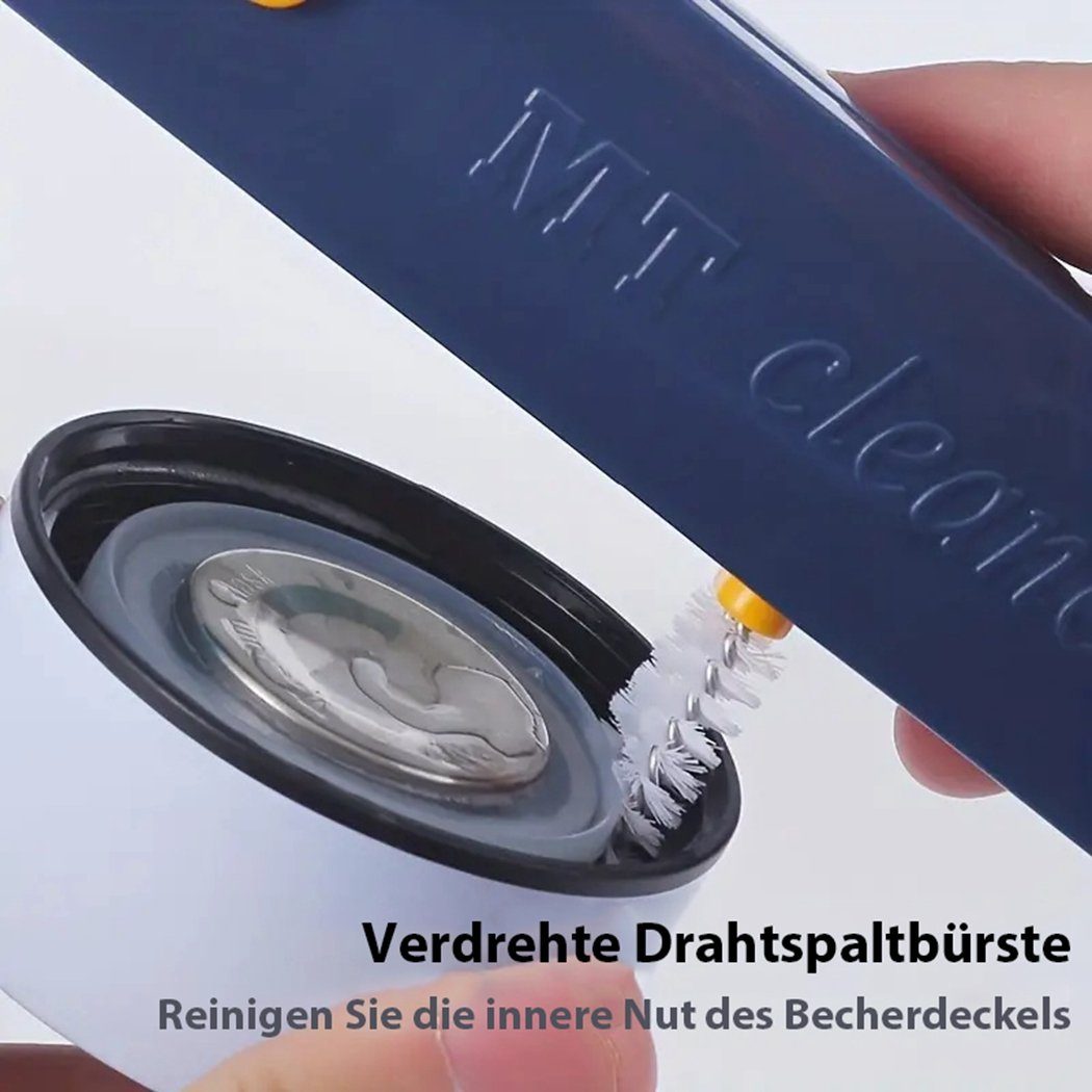 4-in-1-Reinigungsbürste, Tassenreinigungsbürste Reinigungsbürste TUABUR multifunktionale Blau