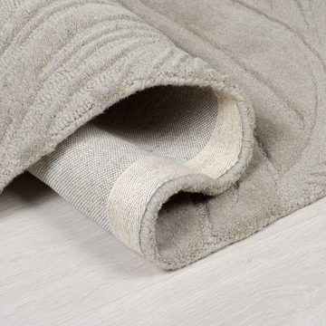 Wollteppich Handgetufteter Teppich LEVEN LEE, 100% Wolle, Beruhigende Farben, KADIMA DESIGN, Läufer, Höhe: 14 mm