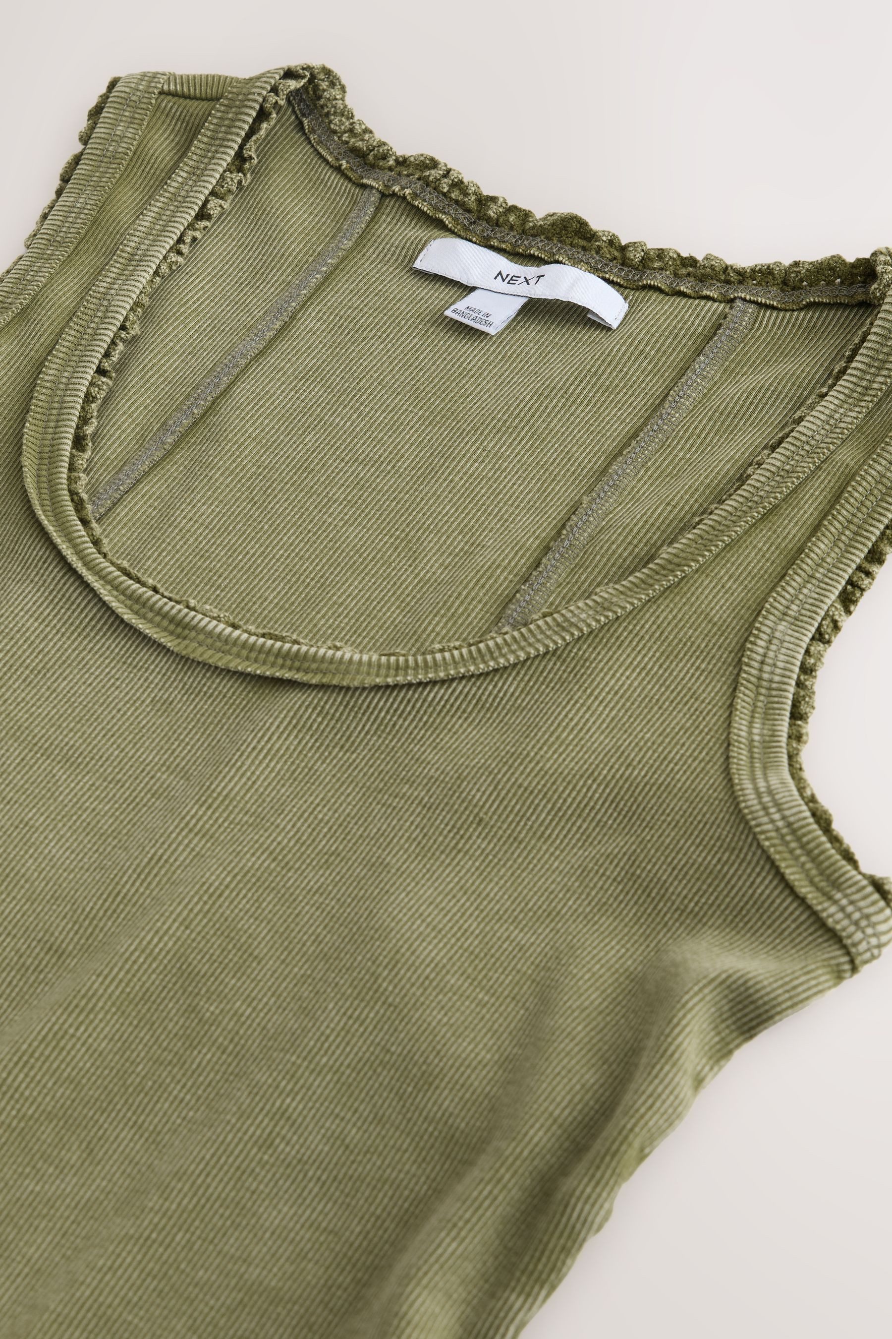 Next Trägertop Geripptes Premium Tanktop mit U-Ausschnitt (1-tlg)