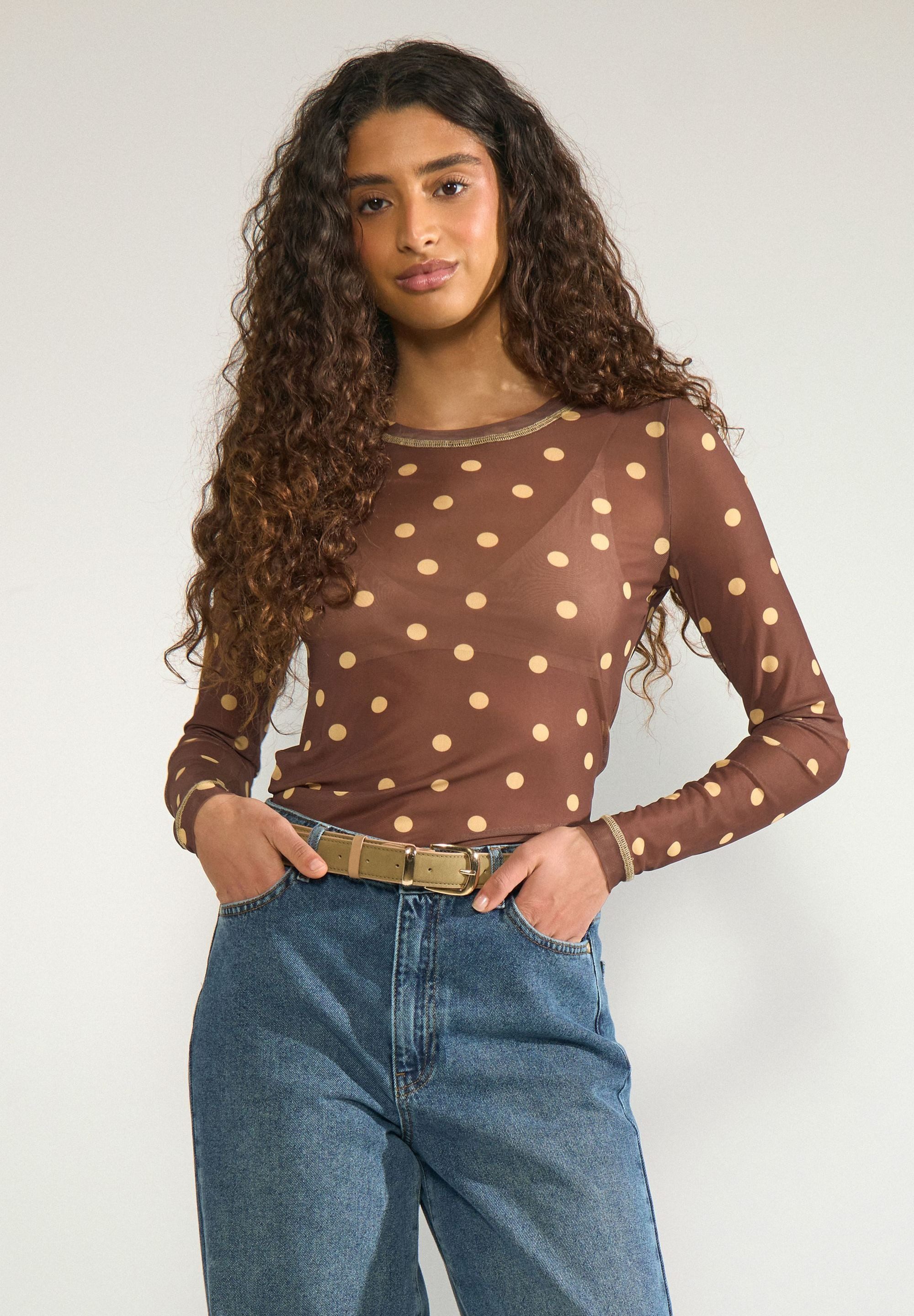 nümph Langarmshirt NUSINE MESH BLOUSE