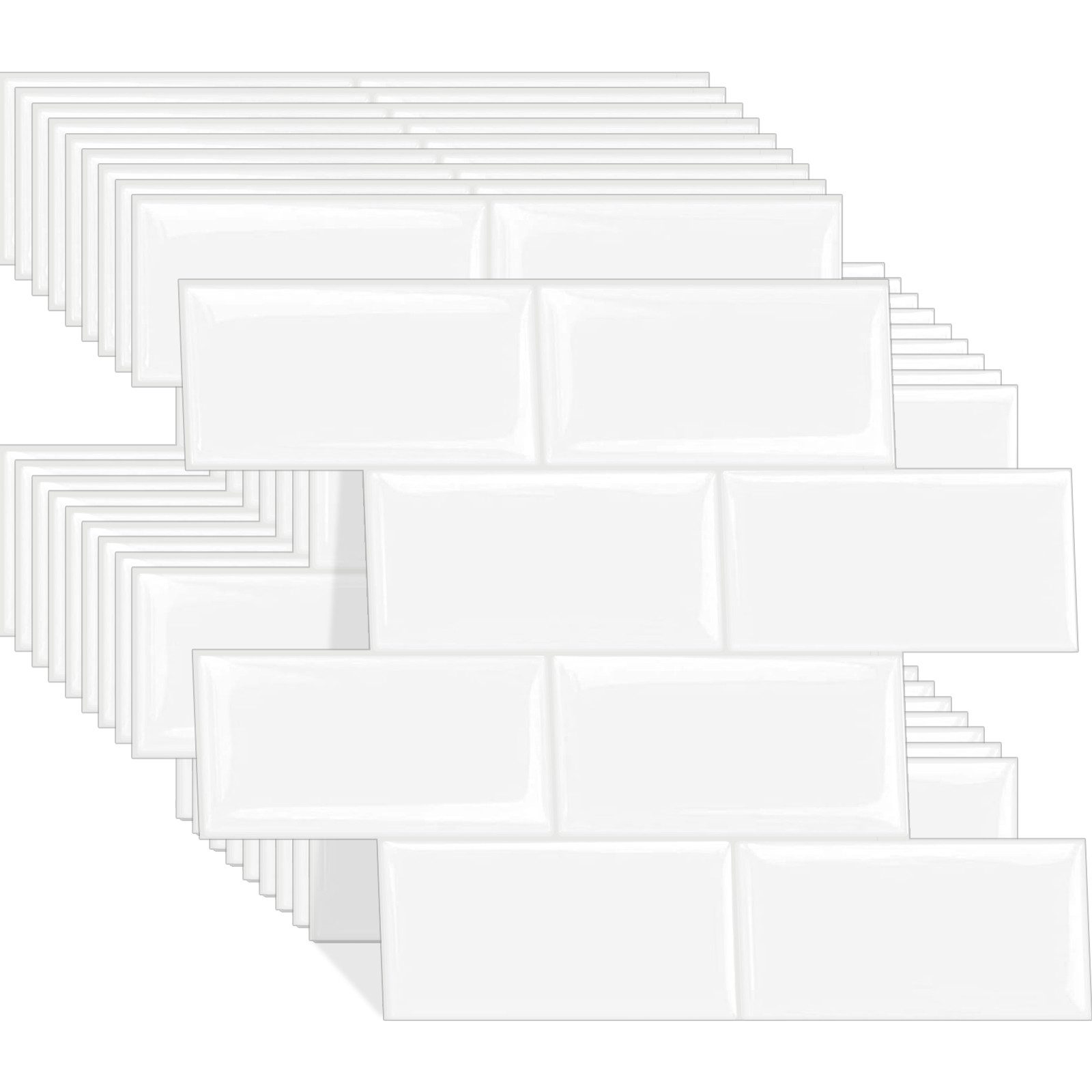 Agger Küchenrückwand Selbstklebende Metro-Fliesen, Klebefliesen als Spritzschutz, (10-tlg), für Küche & Bad (10er-Pack, 32x27 cm, extra starke Ausführung)