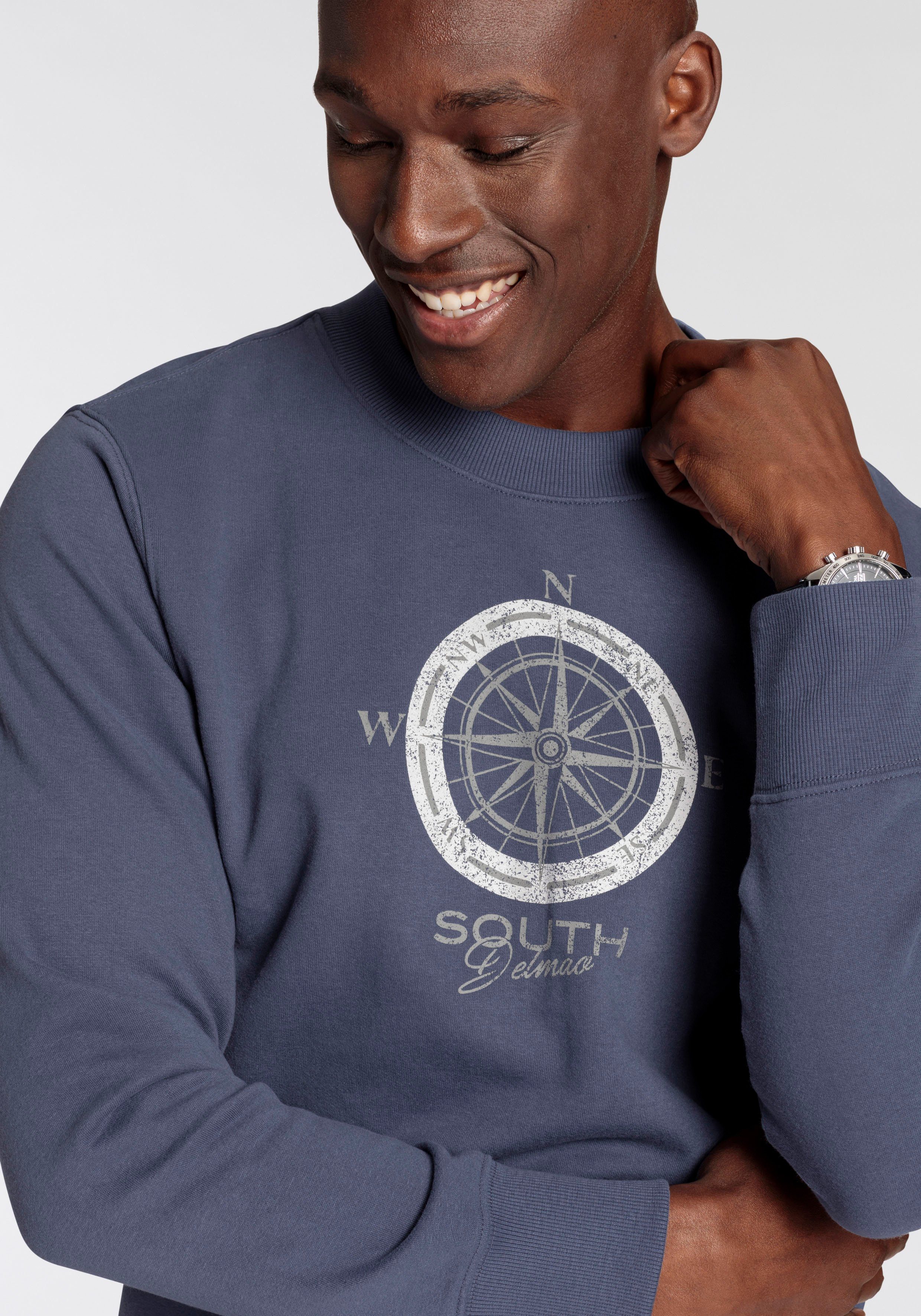 DELMAO Sweatshirt lange Ärmel, lässige Passform, mit Print, Rundhals