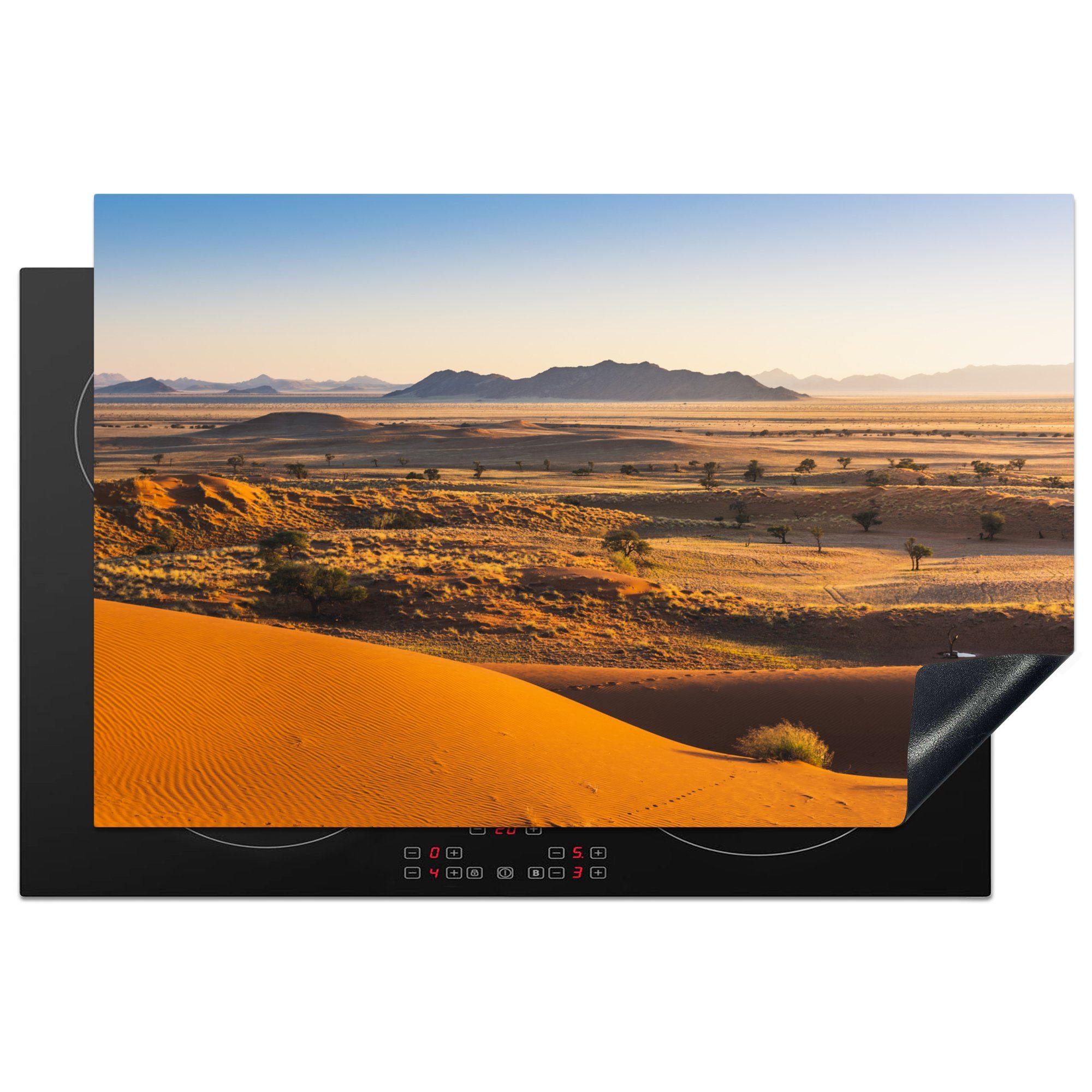 MuchoWow Herdblende-/Abdeckplatte Namib-Wüste bei Sonnenaufgang, Vinyl, (1 tlg), 81x52 cm, Induktionskochfeld Schutz für die küche, Ceranfeldabdeckung