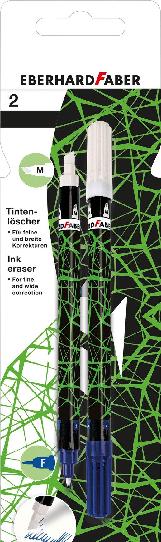 Eberhard Faber Tintenkiller Eberhard Faber 582161 Tintenlöscher neon grün/schwarz 2er