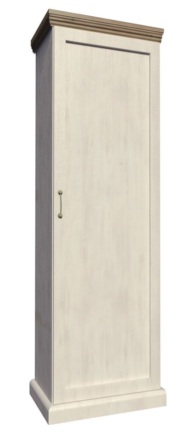 Feldmann-Wohnen Kleiderschrank Royal 57cm Pinie skandinavisch weiß Wildeiche Landhaus-Stil