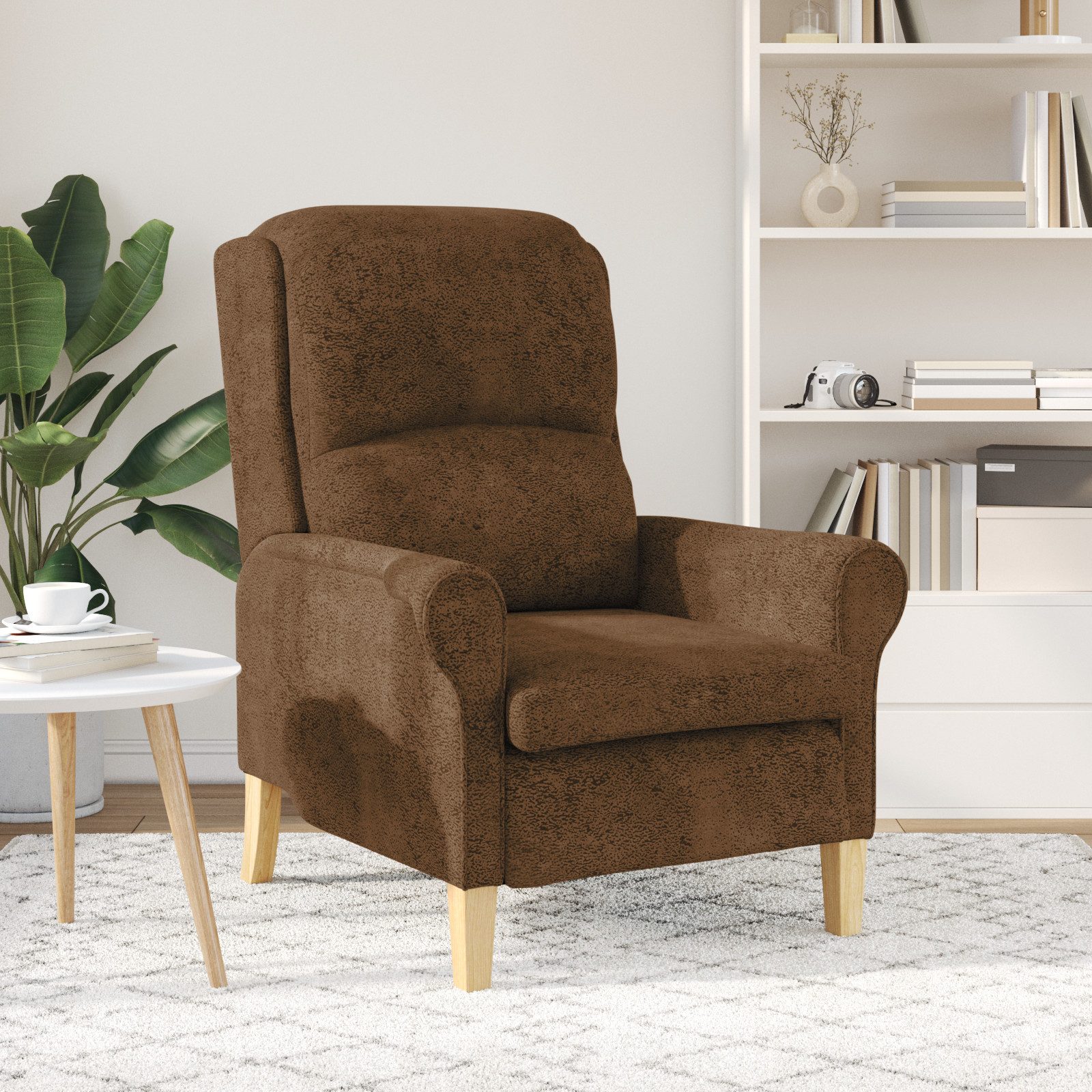 vidaXL Sessel Moderner Sessel Braun Stoff, günstig online kaufen