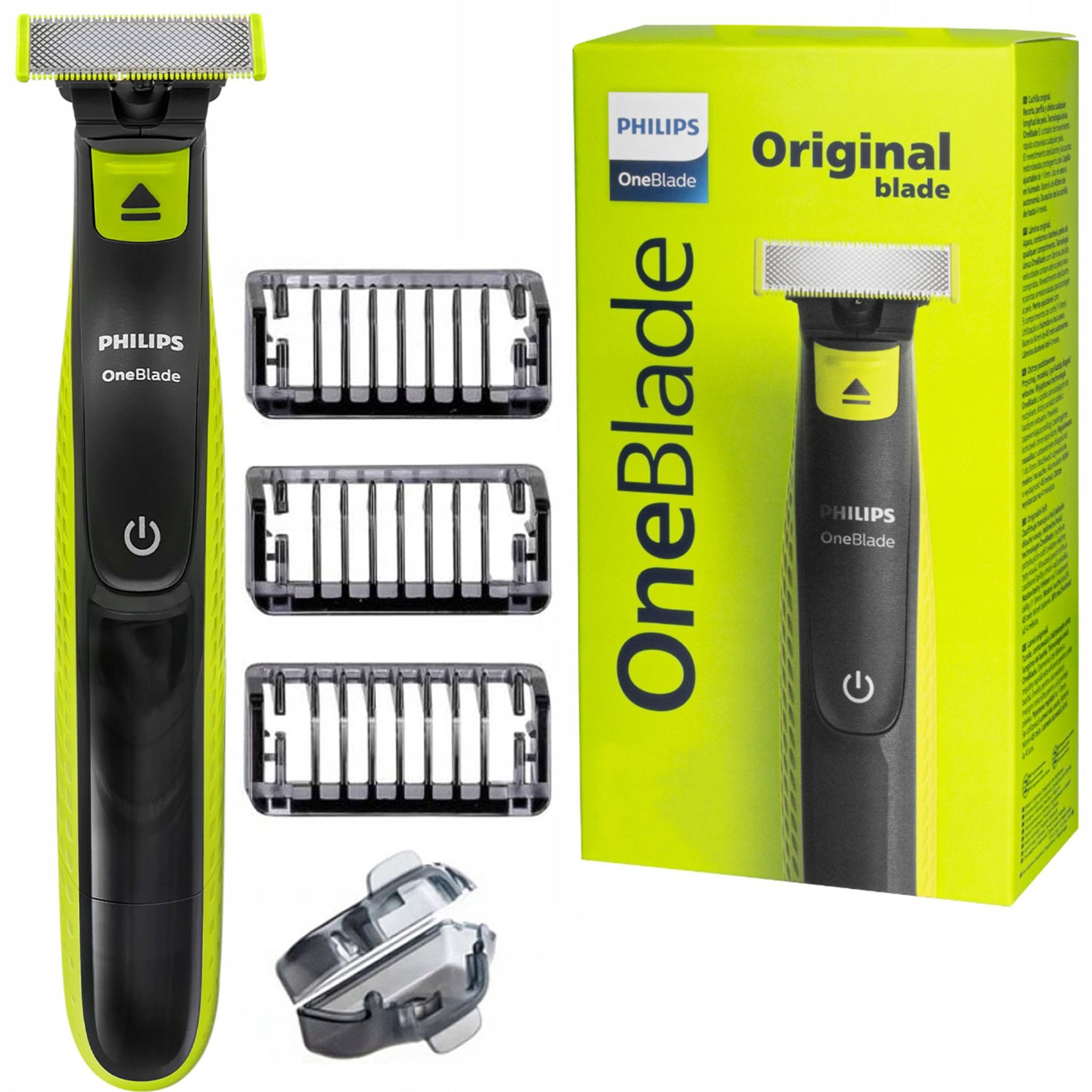 Philips Elektrorasierer OneBlade QP2724/10, Aufsätze: 3, Rasierer für Bart, Nass- und Trockenrasur