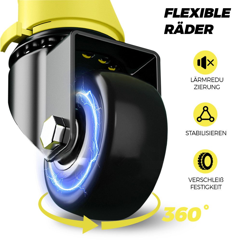 Rhein Beleuchtung Einkaufstrolley 65 L Vierrad-Einkaufswagen, transportwagen klappbar, einkaufstrolley, 65 l, Leicht faltbar, mit gebremsten Rädern und Universalrollen