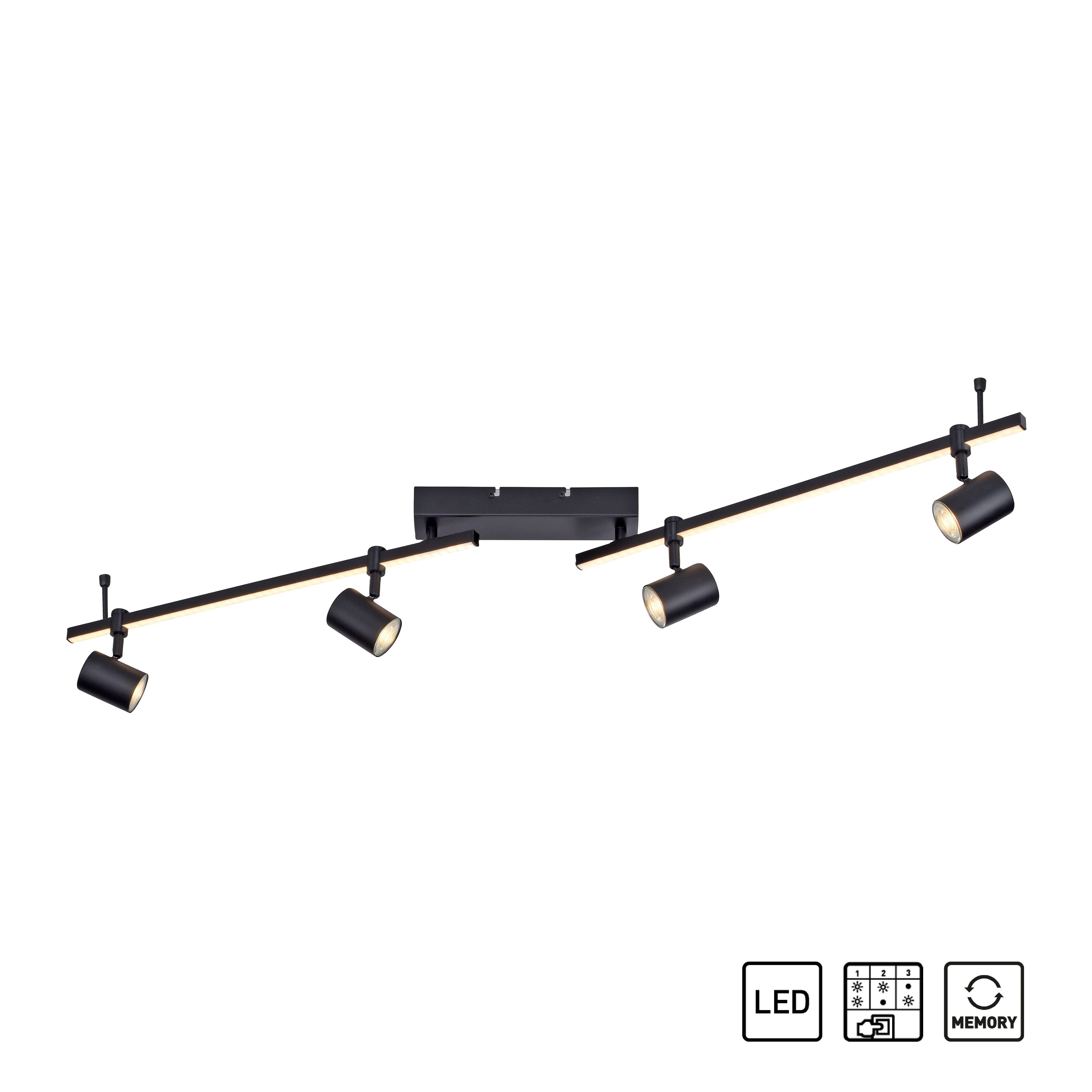 Neuhaus LED Deckenleuchte steuerbar wechselbar, Warmweiß, (Schalter) integriert, LED Paul separat LED, BARIK, fest