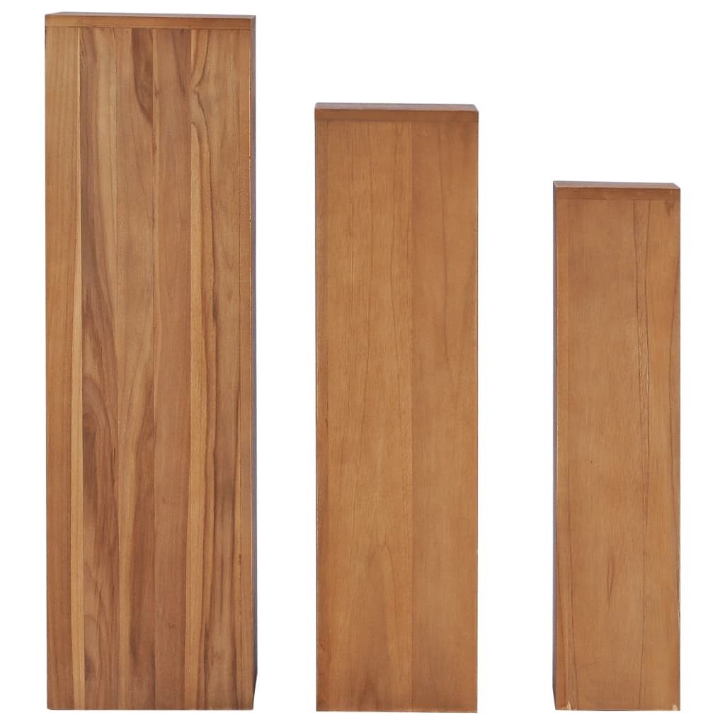 vidaXL Blumenständer 3-tlg. Pflanzenständer-Set Massivholz
