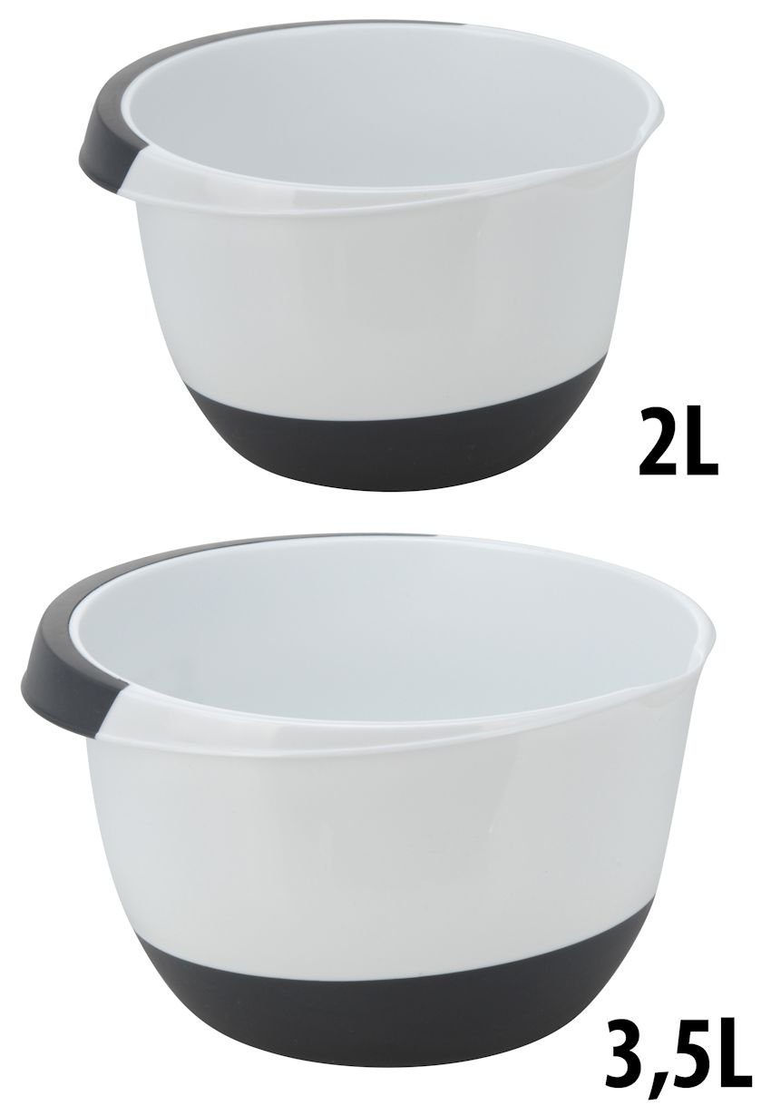 Spetebo Rührschüssel Kunststoff Rührschüsseln / Set), 2 2er - backen weiß (2er Set und servieren Schüsseln Kunststoff, große zum 3,5, im