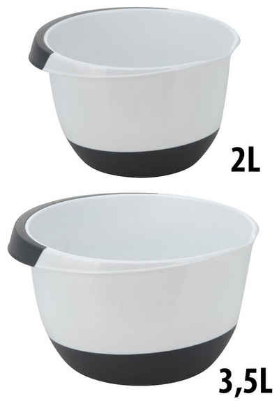 Spetebo Rührschüssel Kunststoff Rührschüsseln im 2er Set weiß - 2 / 3,5, Kunststoff, (2er Set), große Schüsseln zum backen und servieren