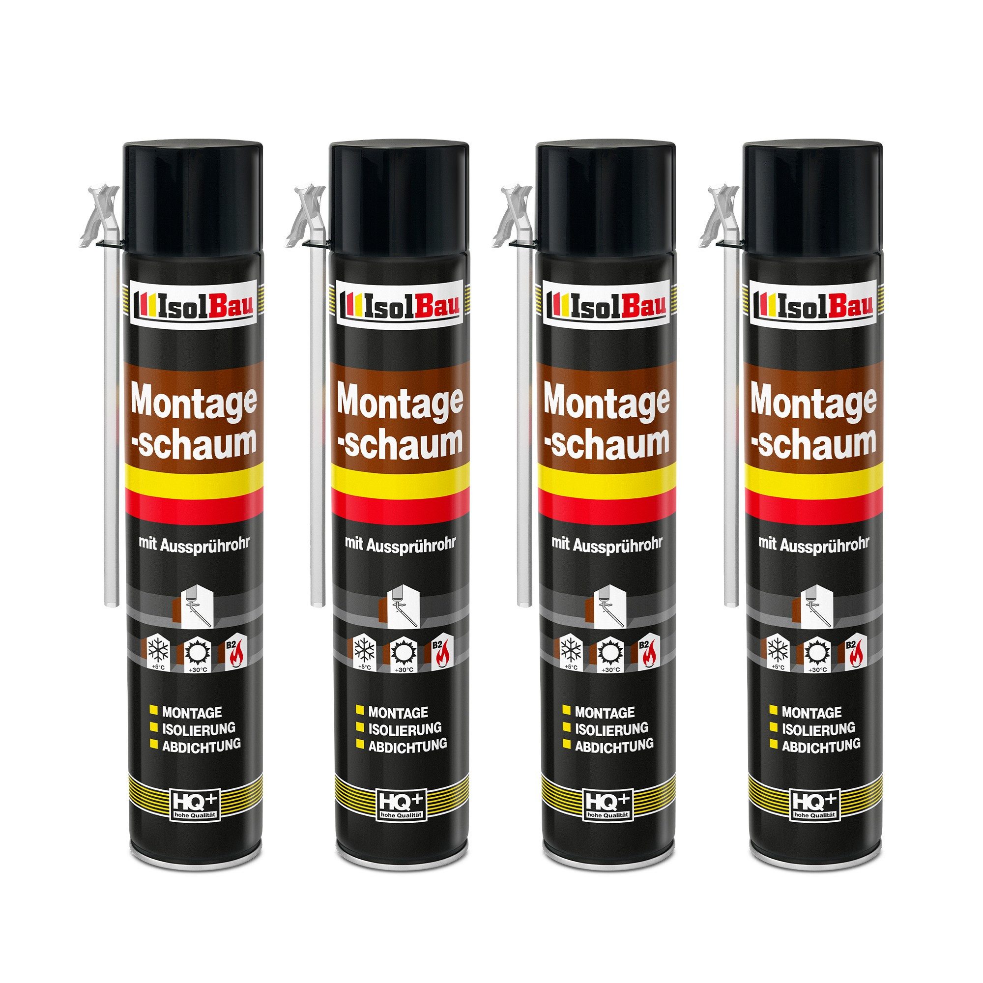 None Монтажный клей Montageschaum 4 Dose 750 ml Bauschaum Abdichtung, Innen & außen, PCV-Profile Holz und Holzwerkstoffe Ziegelsteine Beton Gipsund Metall