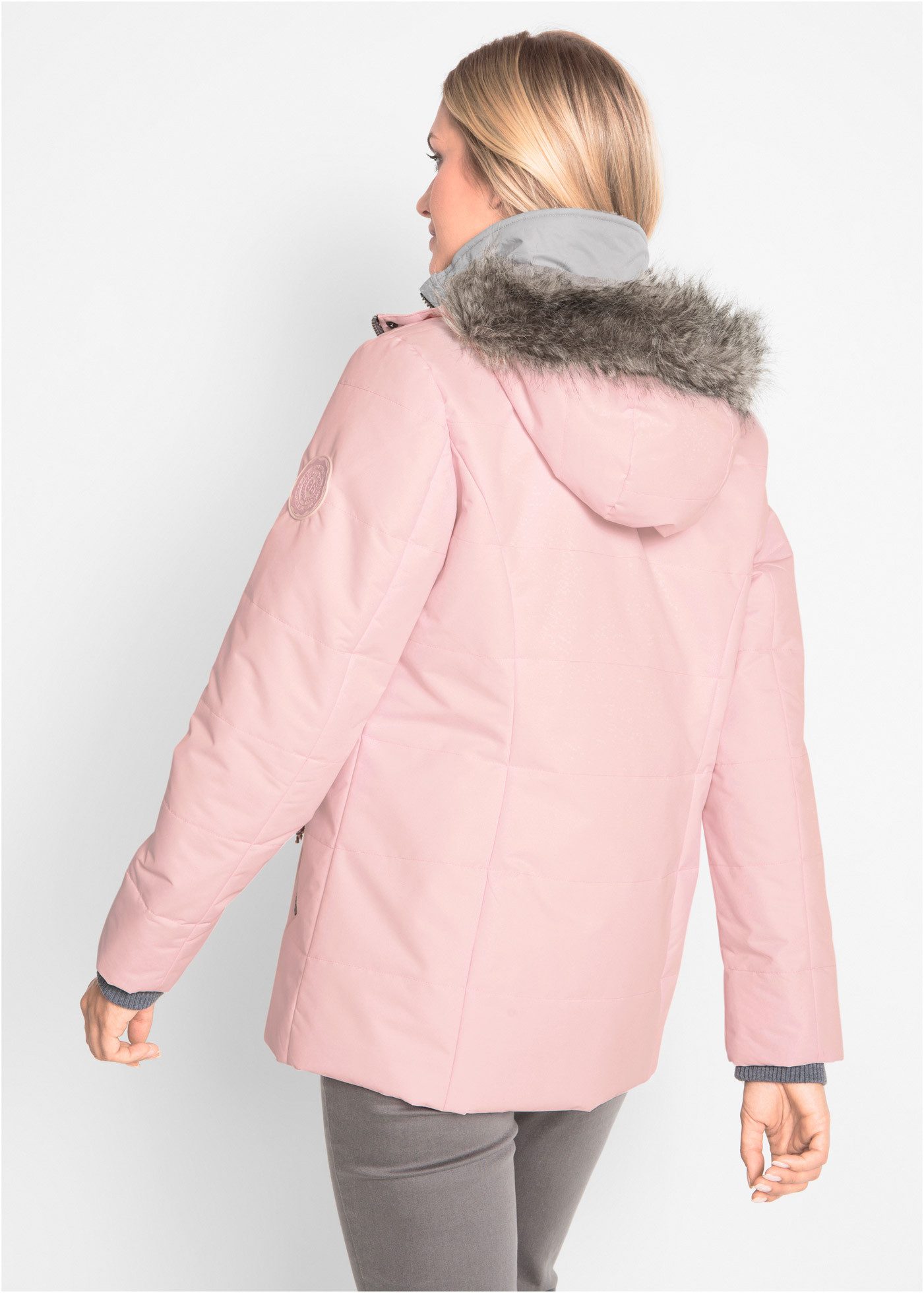 bonprix Winterjacke in 2-in 1 Optik, mit integrietem Fleeceeinsatz und Kapu günstig online kaufen