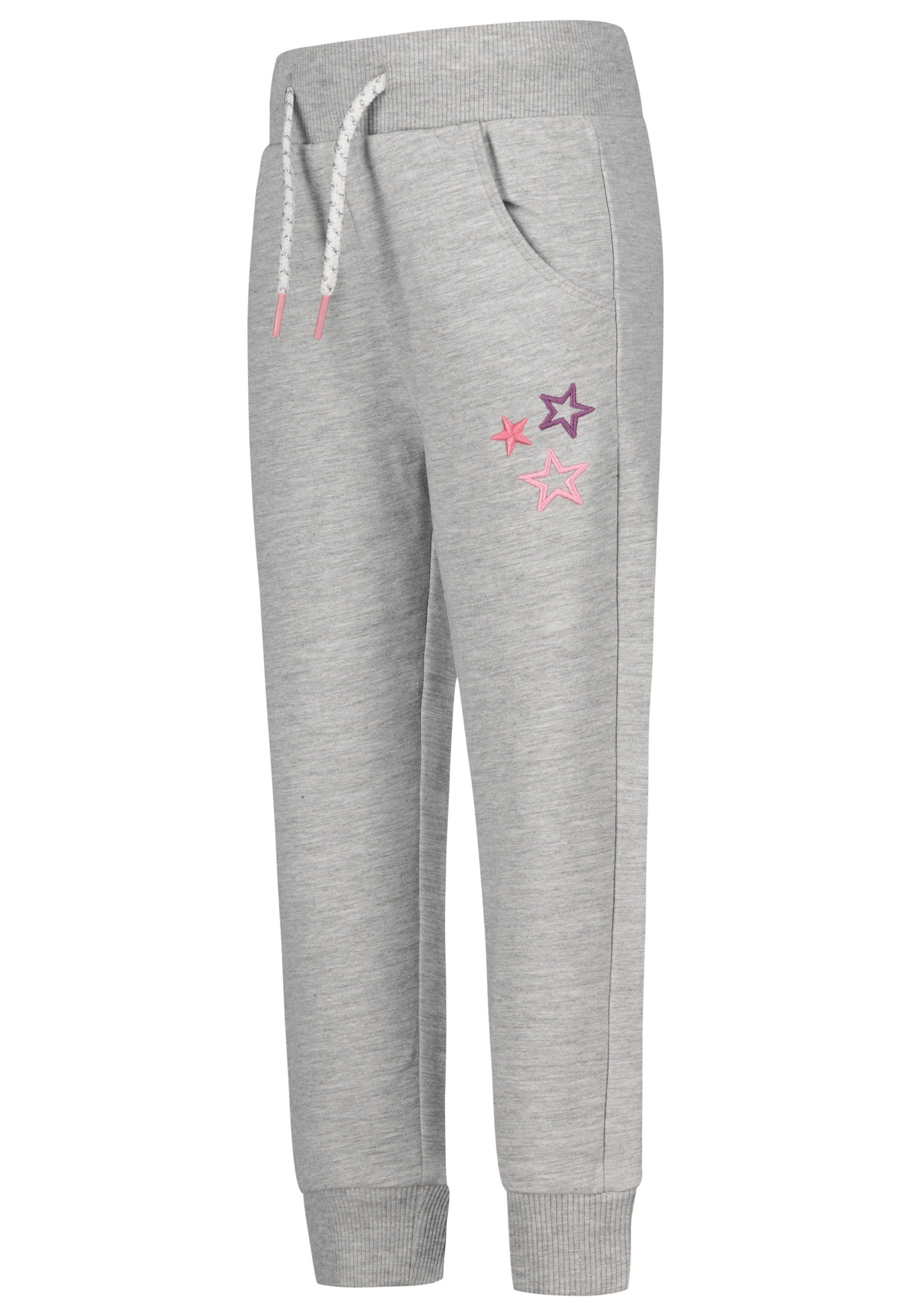 College stone Stoffhose Girls PEPPER SALT Trousers melange (1-tlg) EMB AND