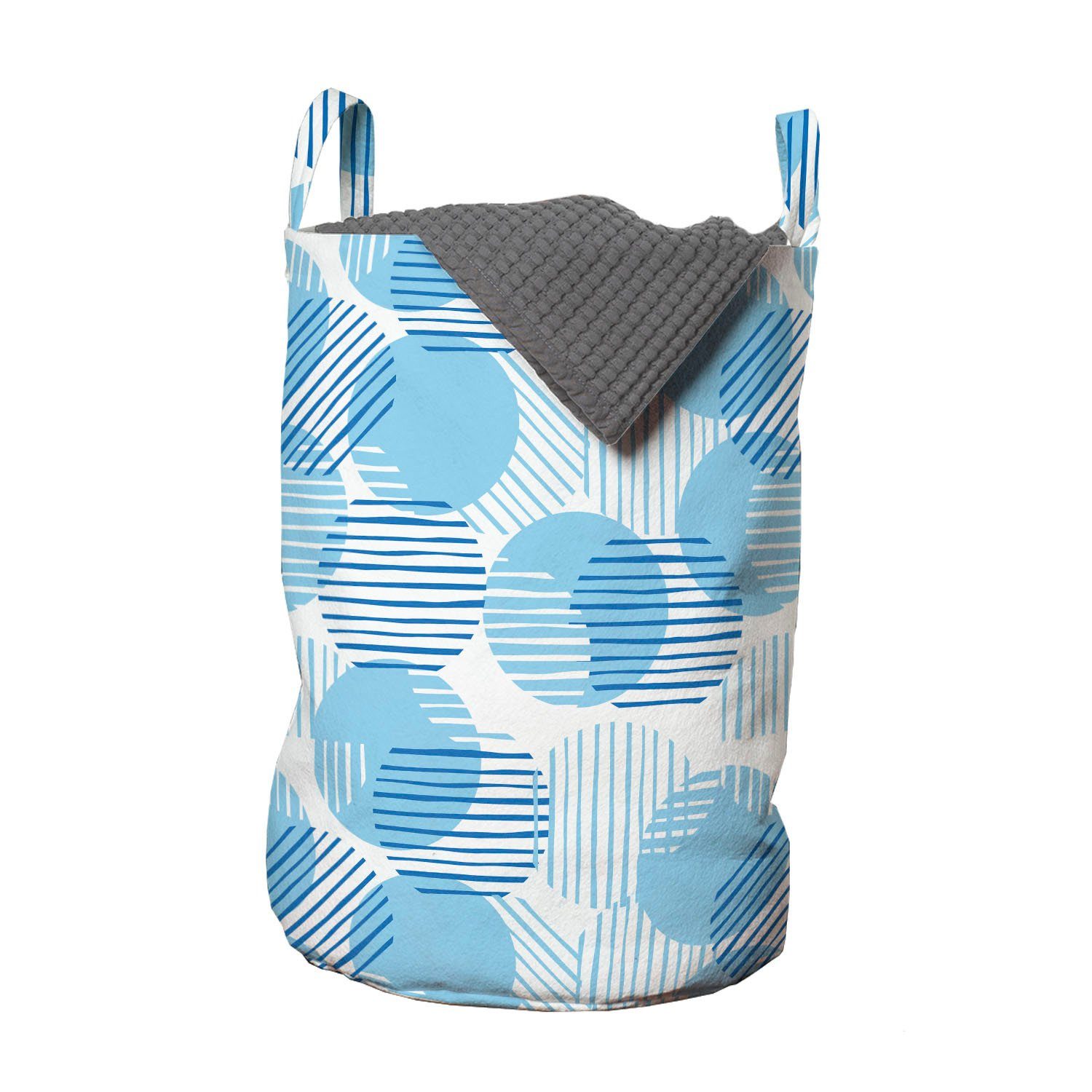 Abakuhaus Wäschesäckchen Wäschekorb mit Griffen Kordelzugverschluss für Waschsalons, Abstrakt Geometric Retro Grafik
