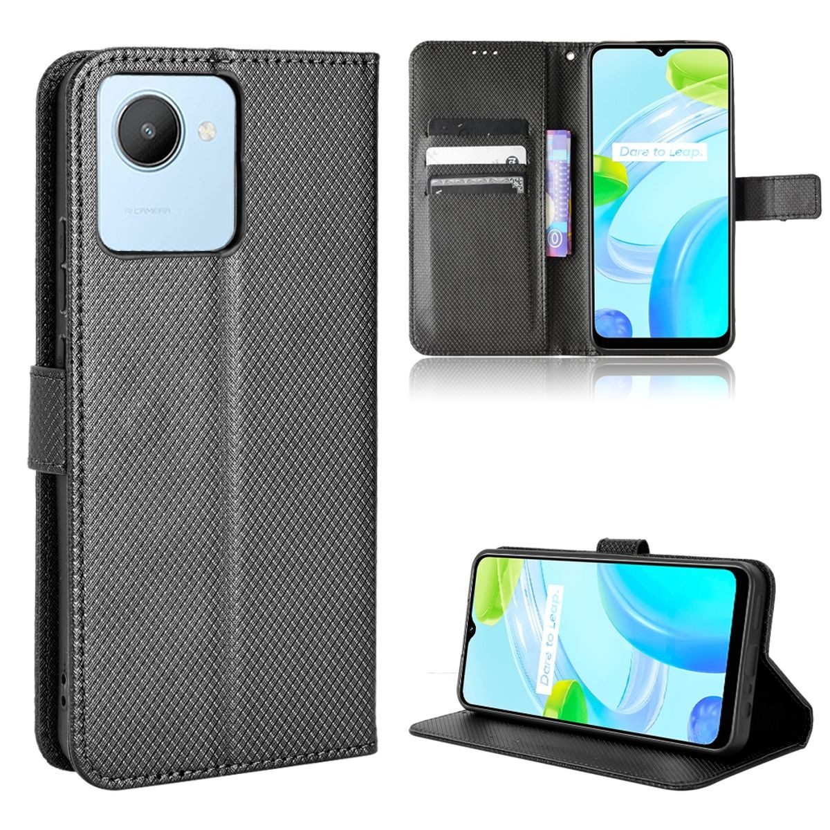 König Design Handyhülle Realme C30 4G, Schutzhülle Schutztasche Case Cover Etuis Wallet Klapptasche Bookstyle