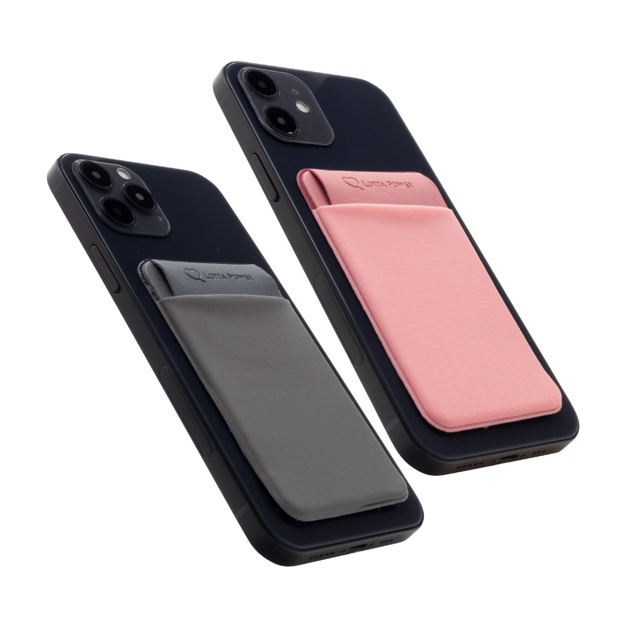 Lotta Power Smartphone-Tragegurt SoftCase Kartenhalter für Smartphones Grey + Rose Bundle